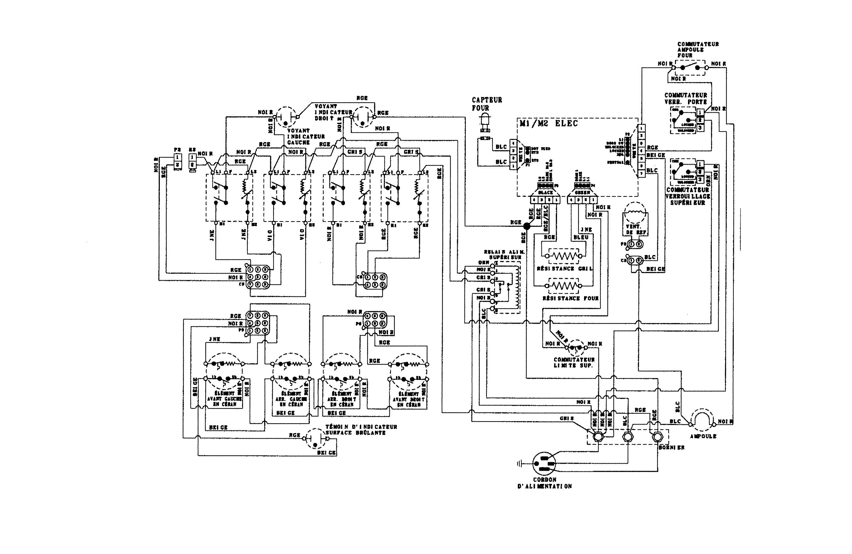 Magic Chef CES3759BCW wiring information (french) diagram