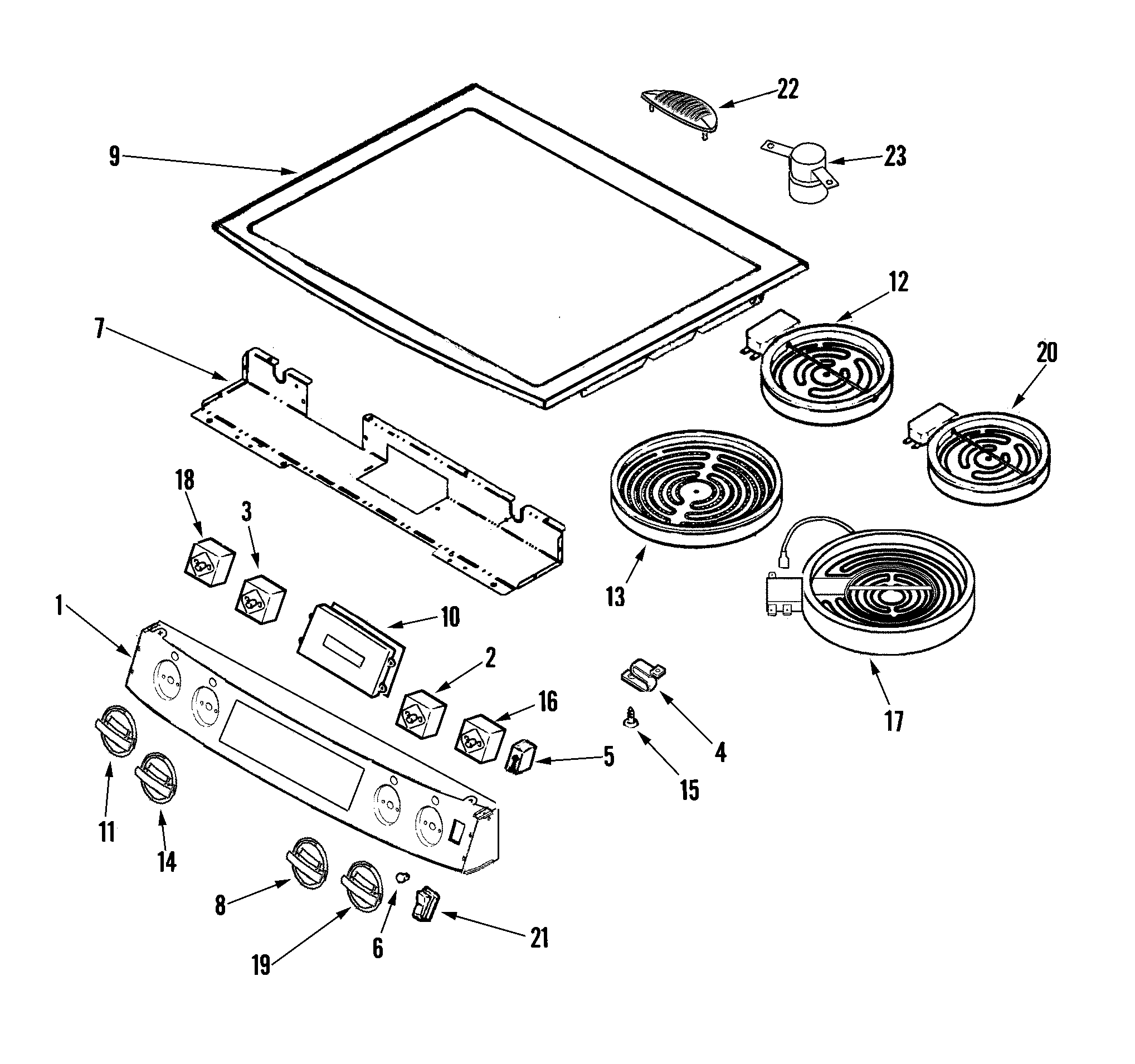 Jenn-Air JES8850BAS control panel/top asy diagram