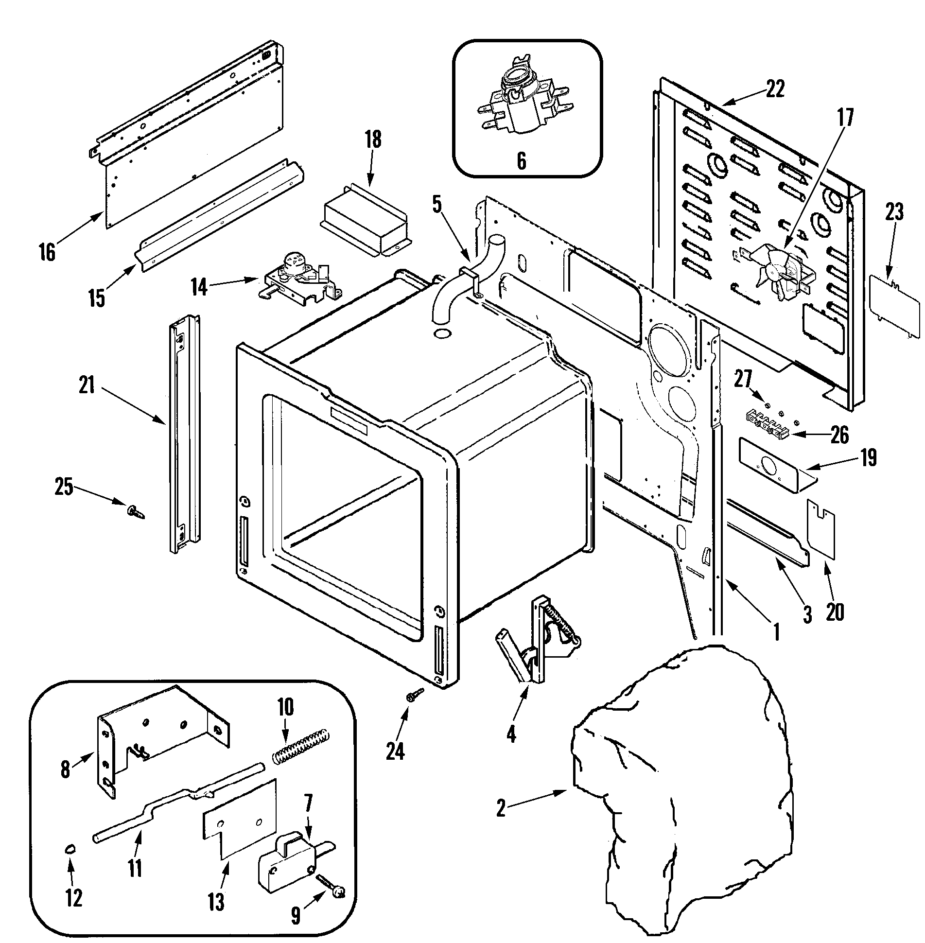 Jenn-Air JES8850BAS body diagram