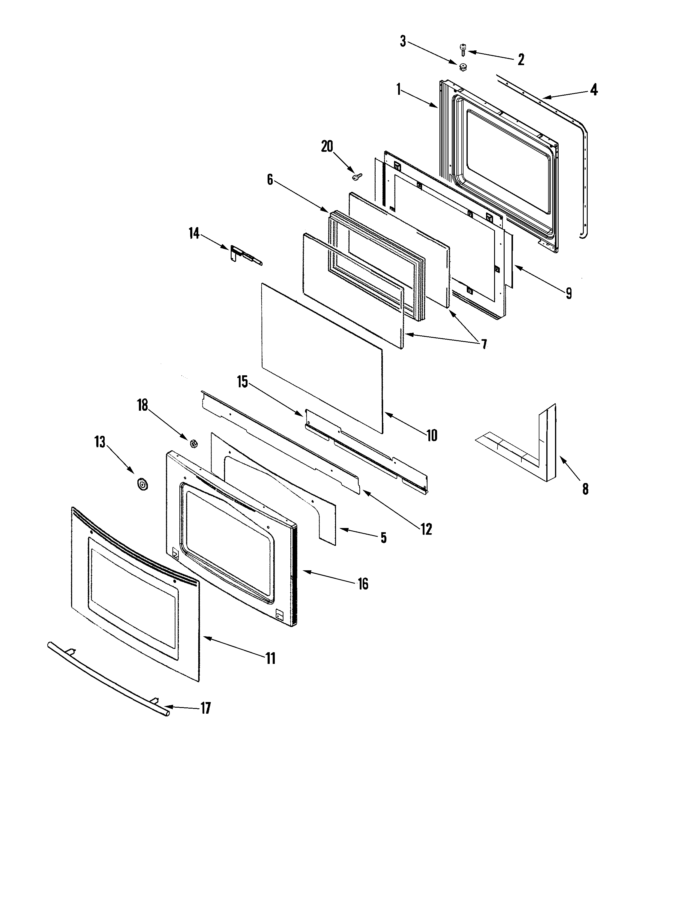 Jenn-Air JES8850BAS door (ser pre 10) diagram