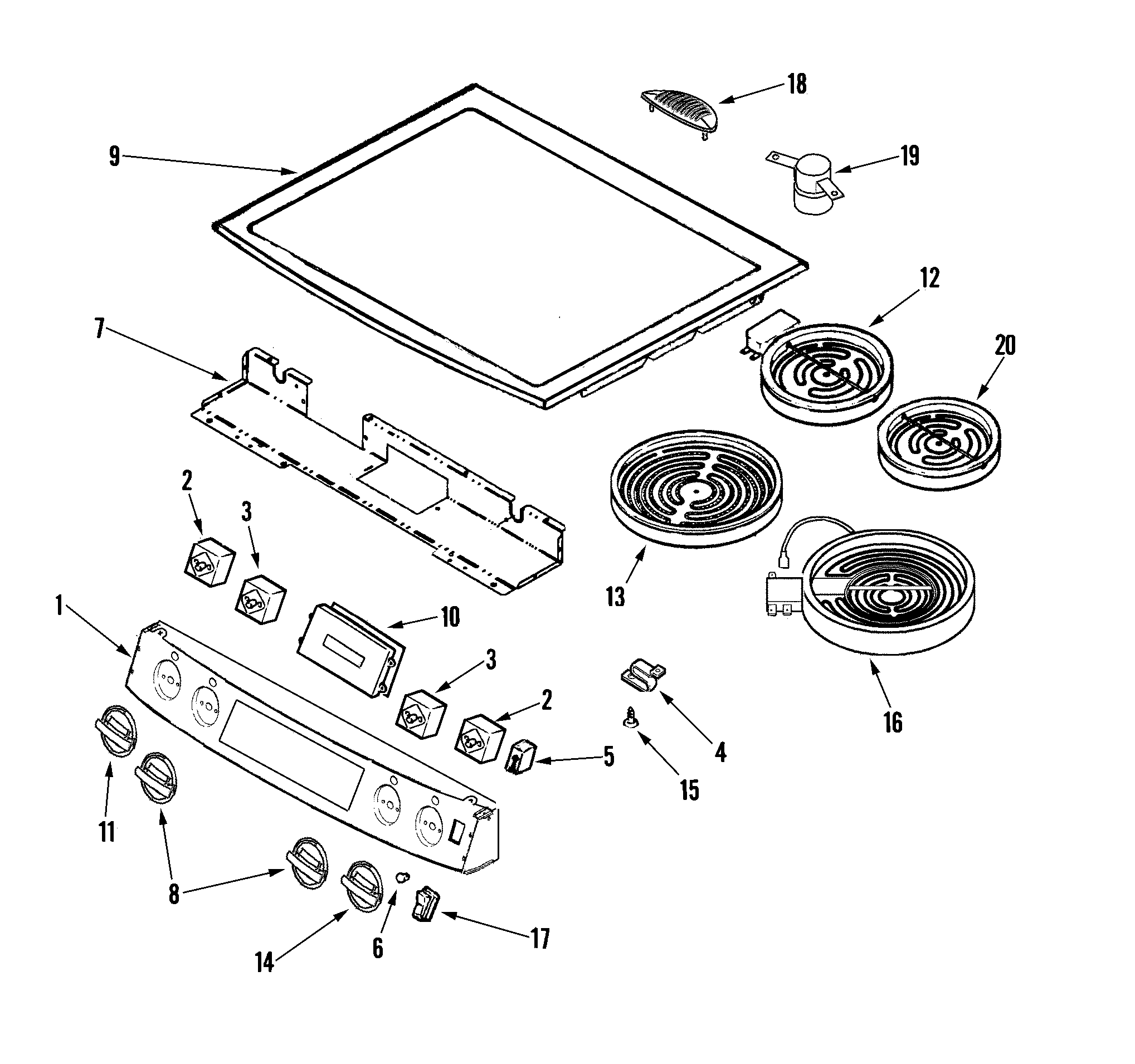 Jenn-Air JES8750BAS control panel/top asy diagram