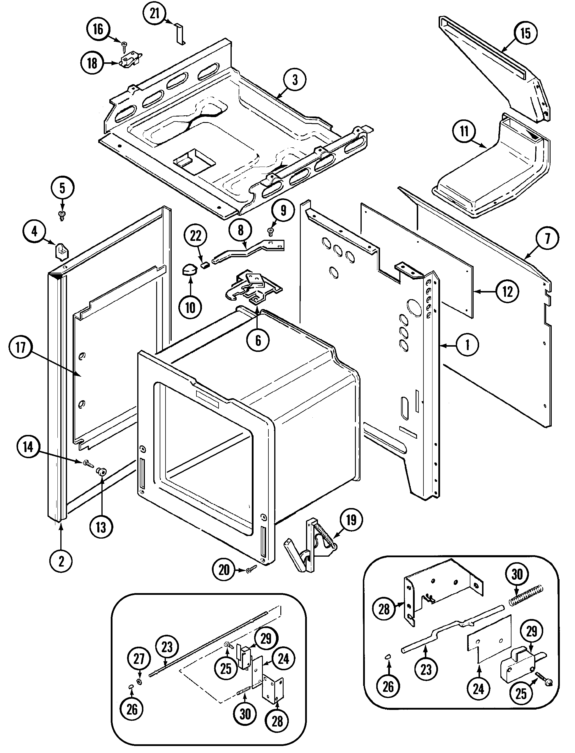 Maytag CRG9800BAE body diagram