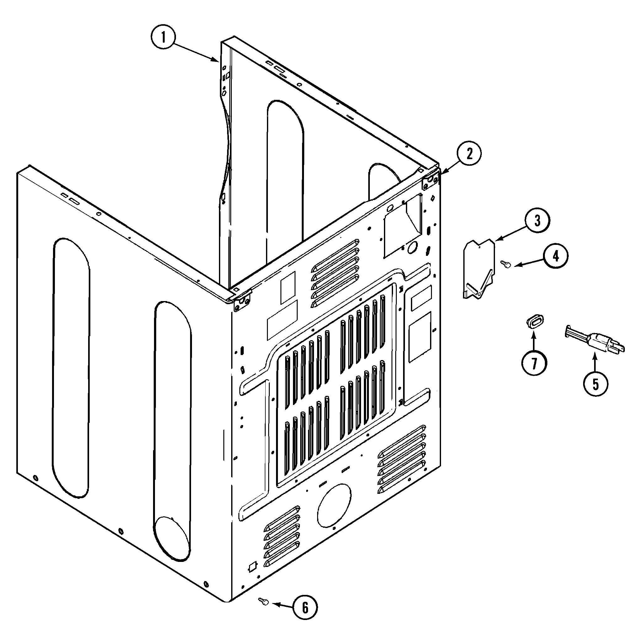 Maytag MDG9316AWA cabinet-rear (mde/mdg9316awq/ayq/axw) diagram