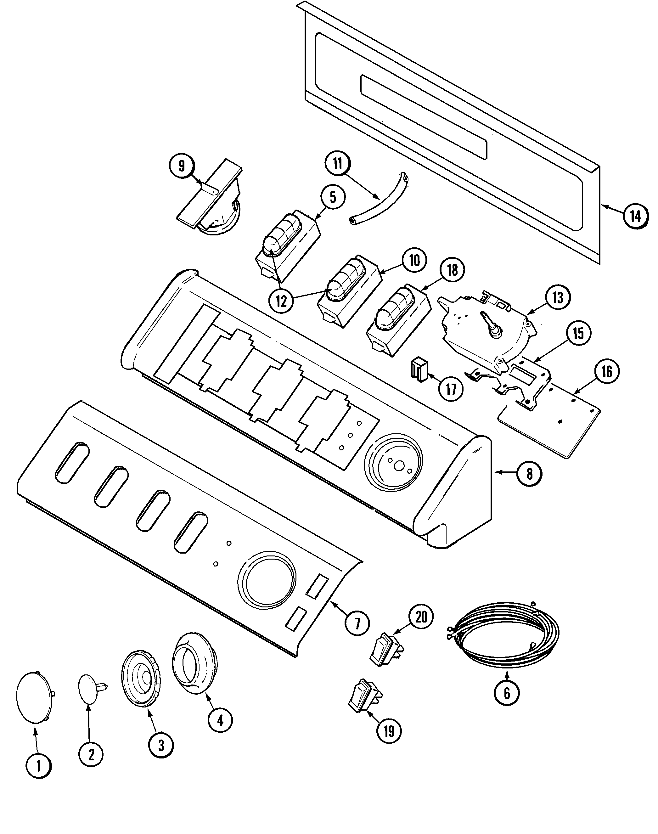 Maytag MAV8600AWW control panel diagram