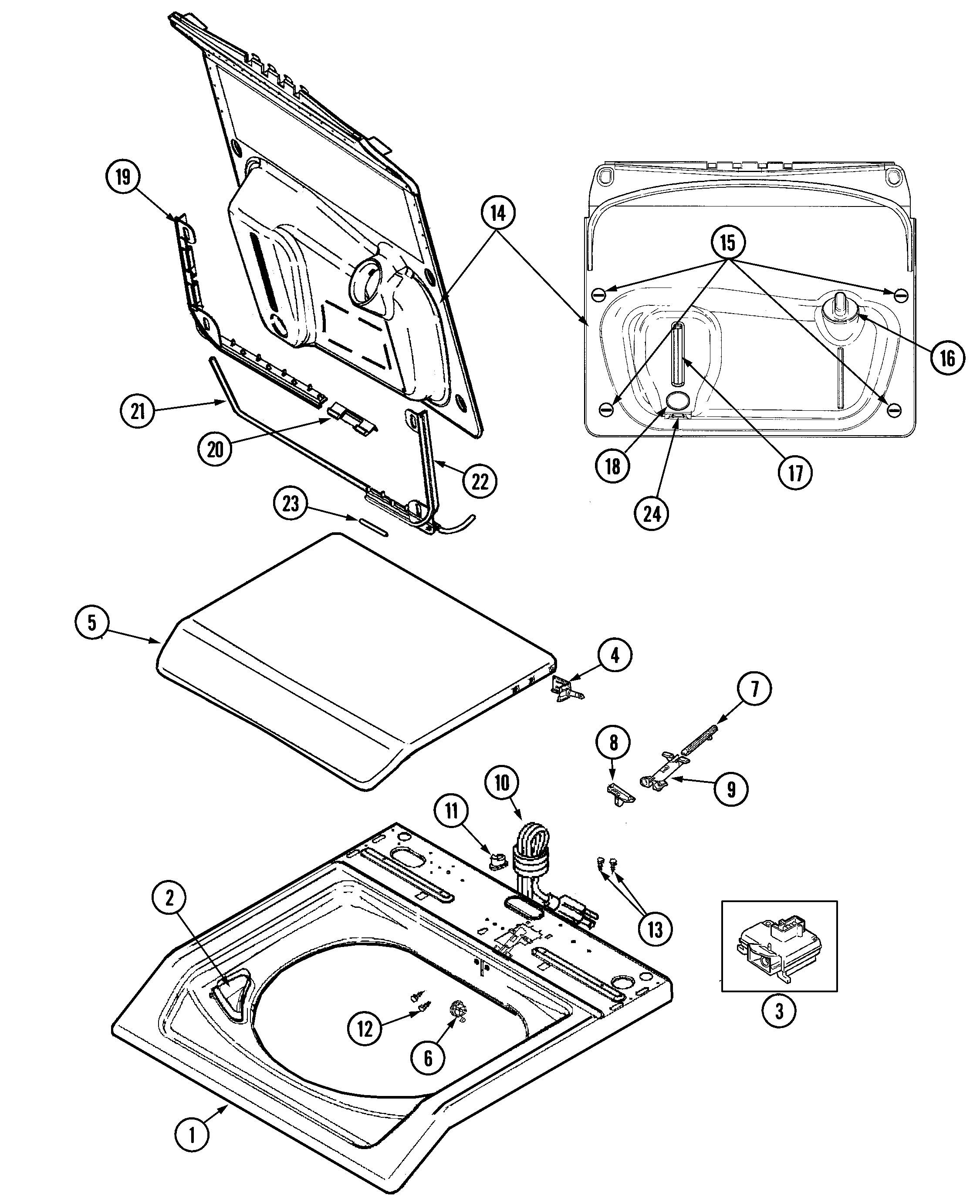 Maytag MAV8600AWW top diagram