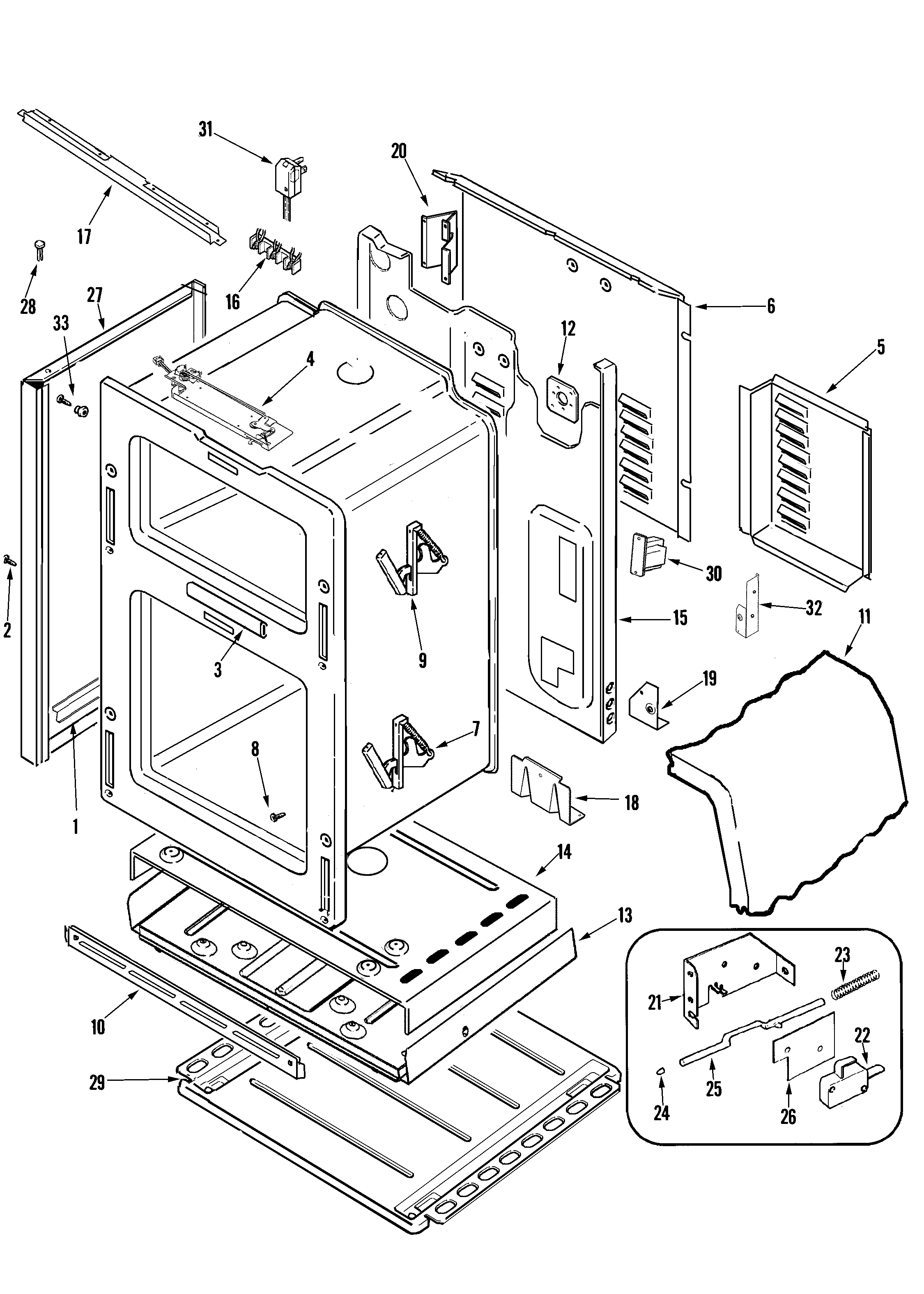 Maytag MGR6772BDB body diagram