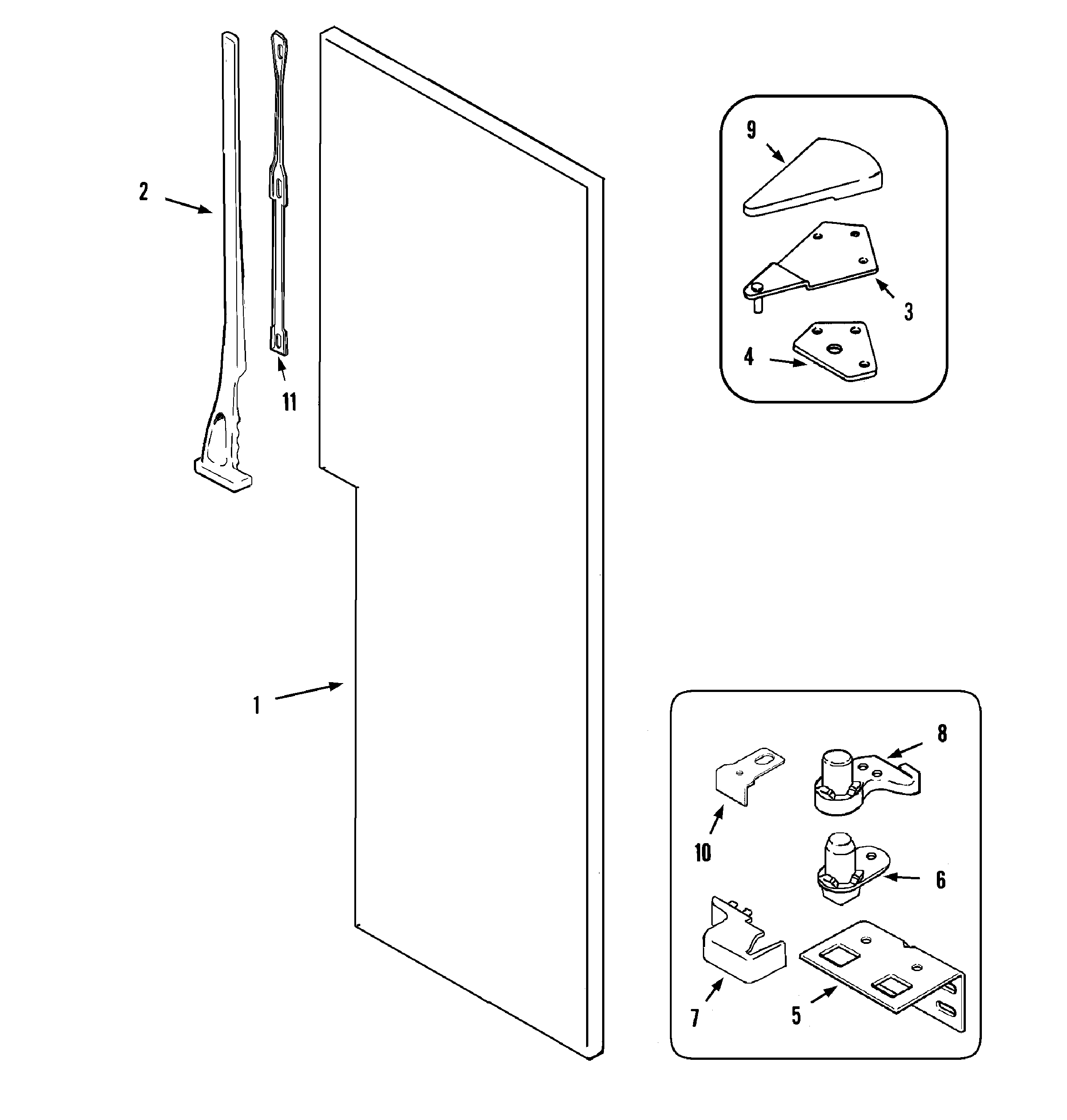 Maytag MZD2752GRQ fresh food outer door diagram
