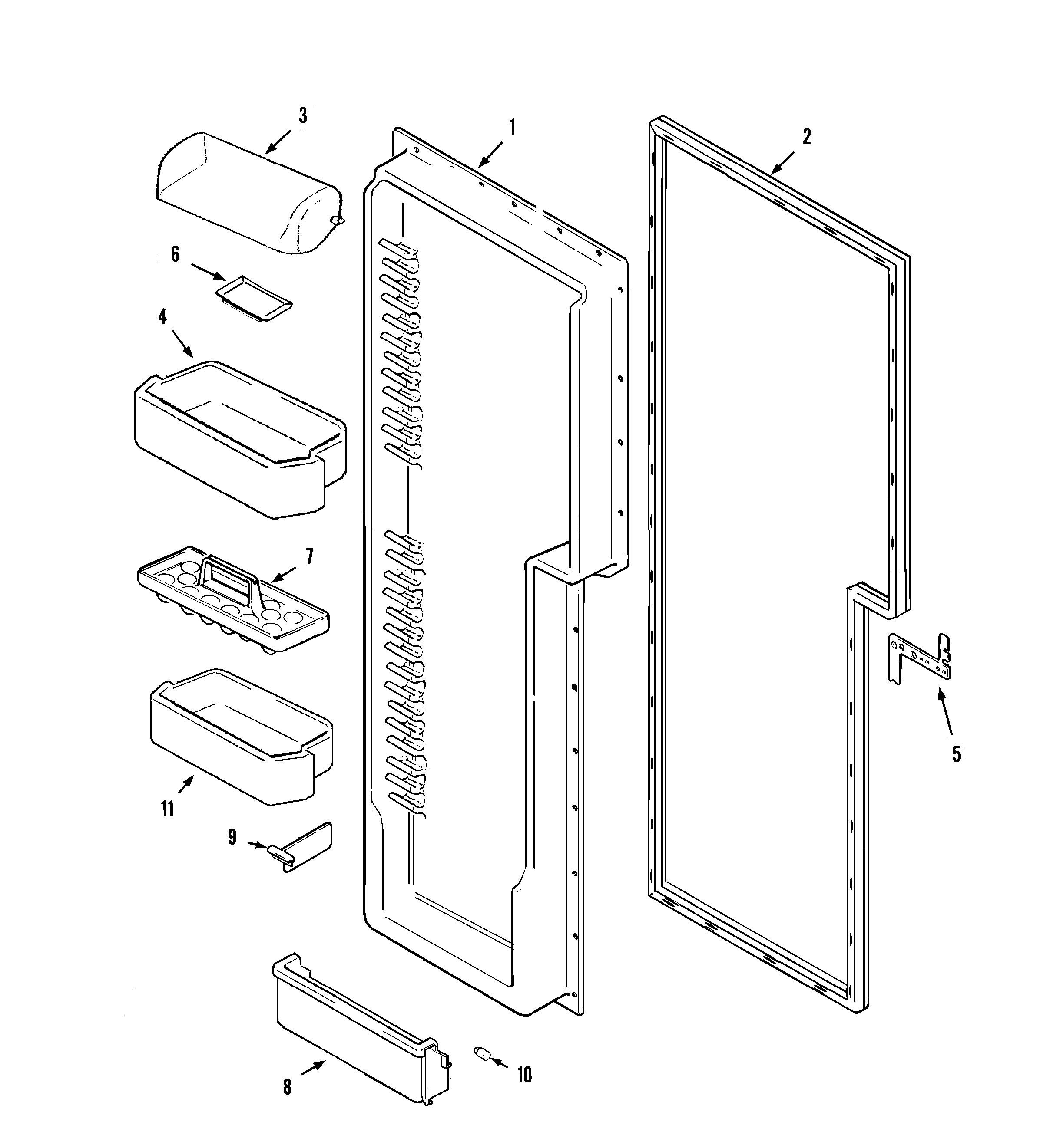 Maytag MZD2752GRQ fresh food inner door diagram