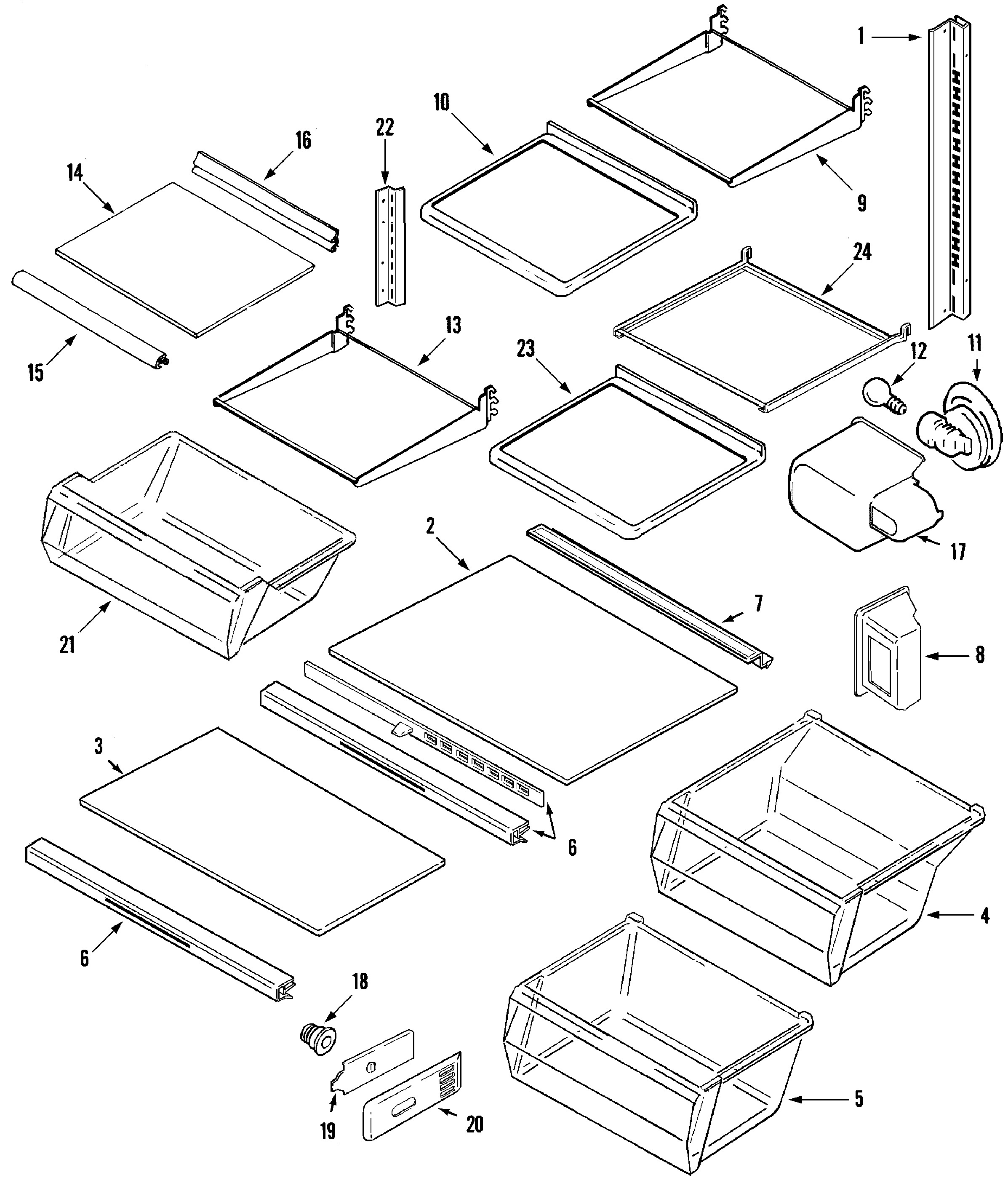 Maytag MZD2752GRQ shelves & accessories diagram