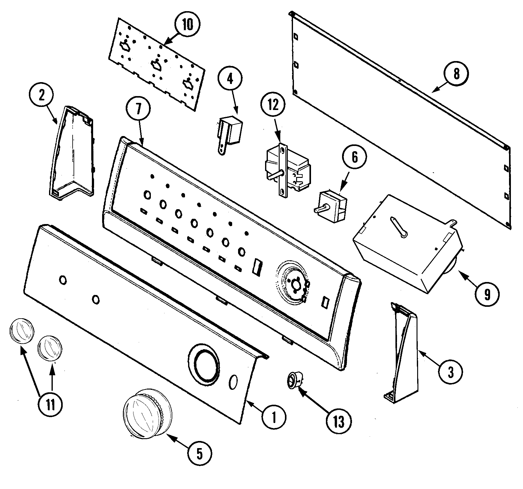 Maytag HYE3658AYW control panel diagram