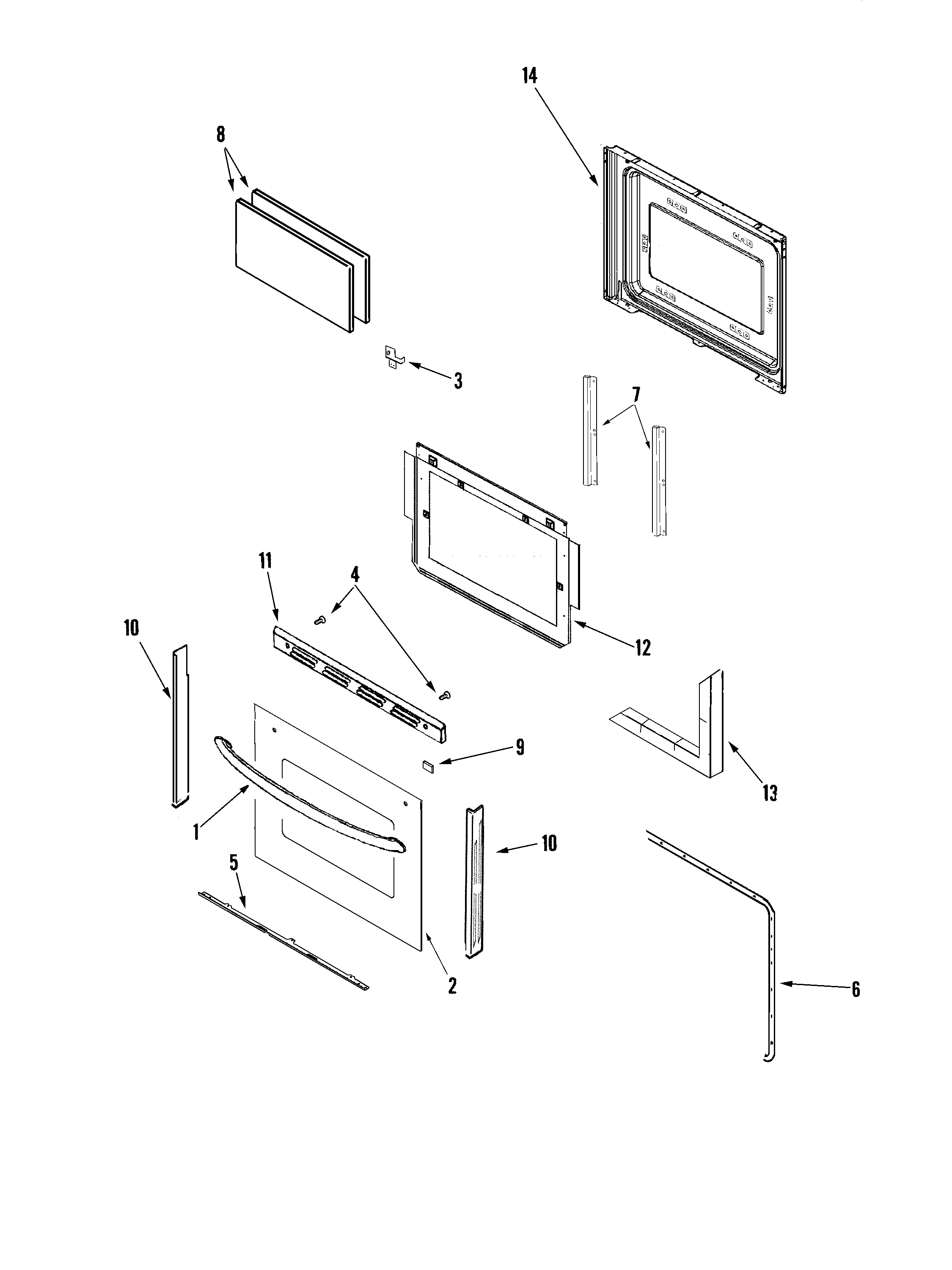 Kenmore 62260002600 door (lower) diagram