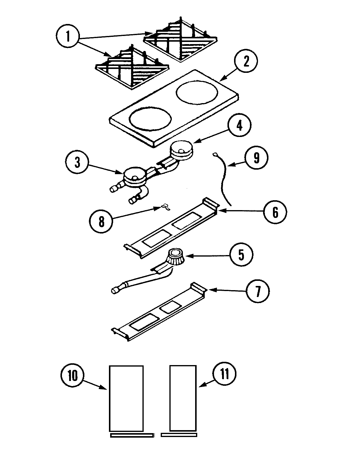 Dynasty DGRC366 top assembly/gas controls diagram