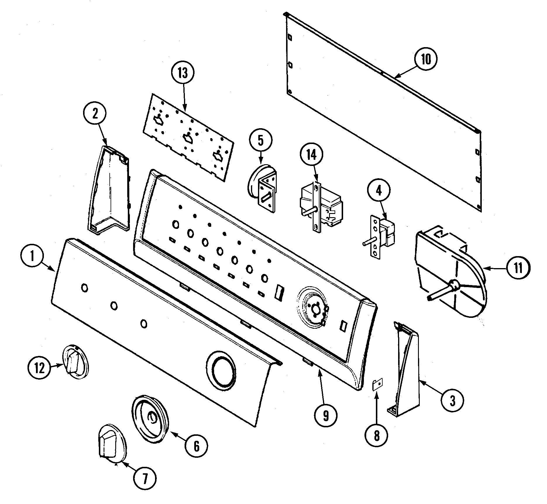 Admiral LNC6762A71 control panel diagram