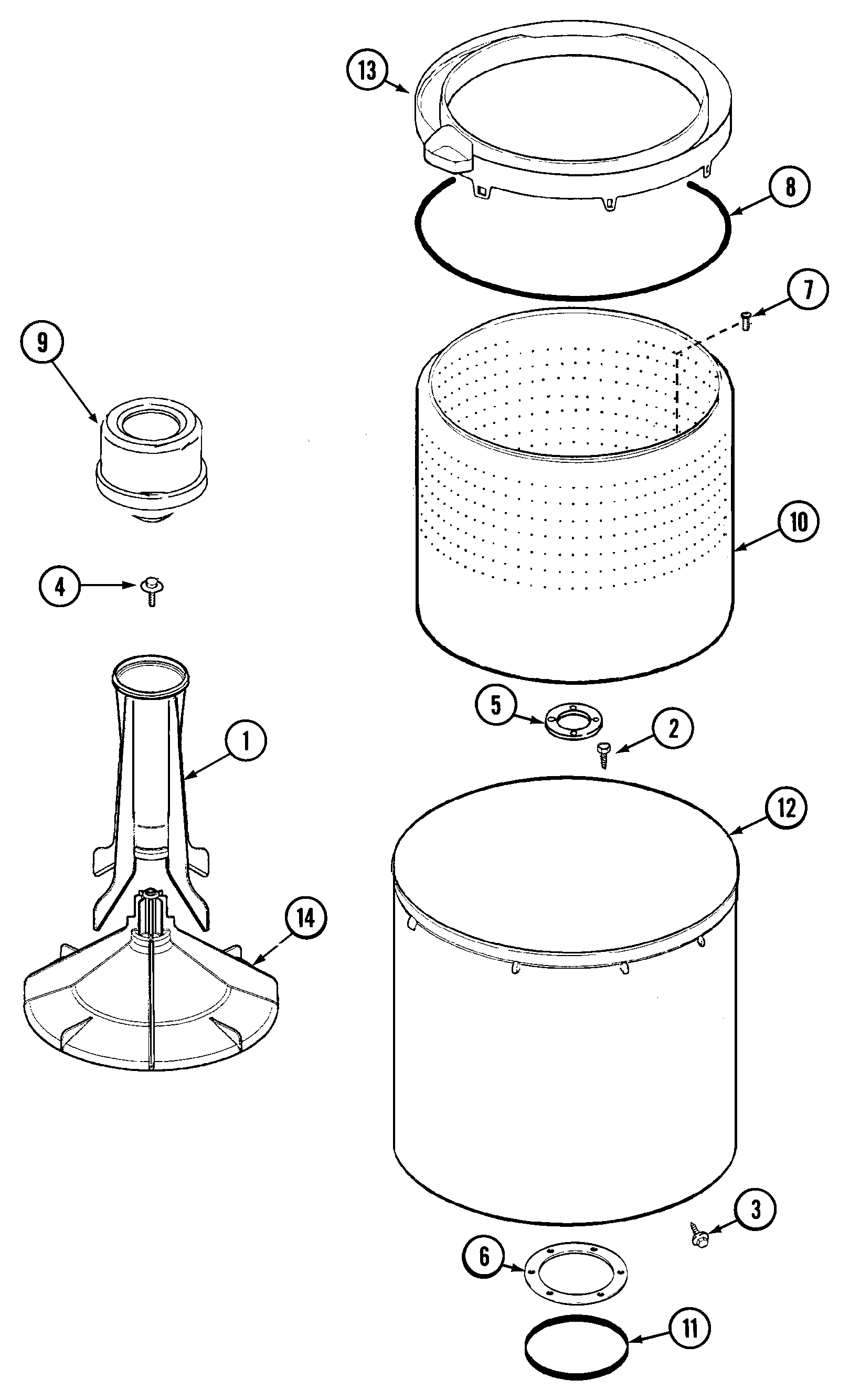 Admiral LNC6762A71 tub diagram