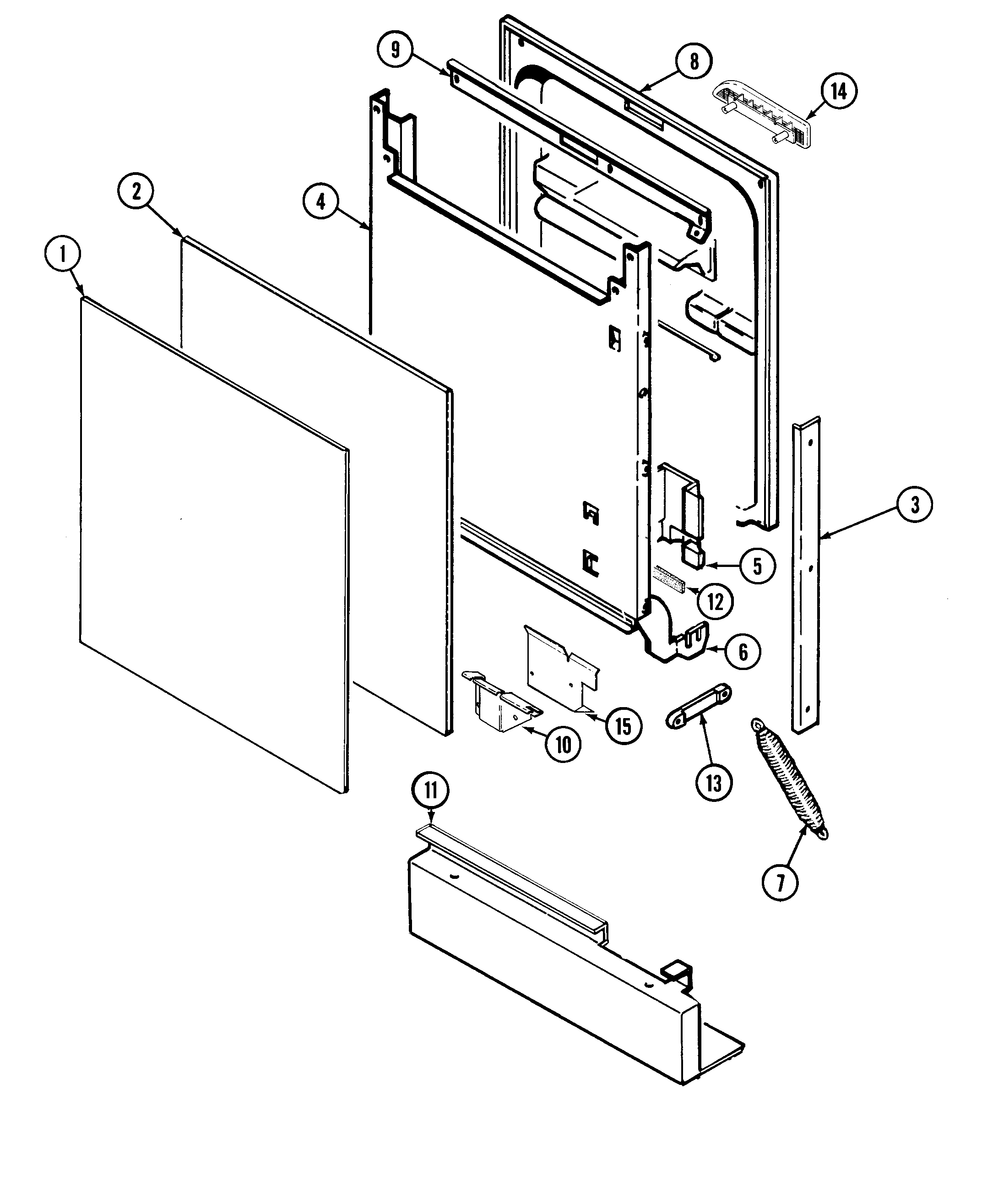 Maytag PDB1600AWE door diagram