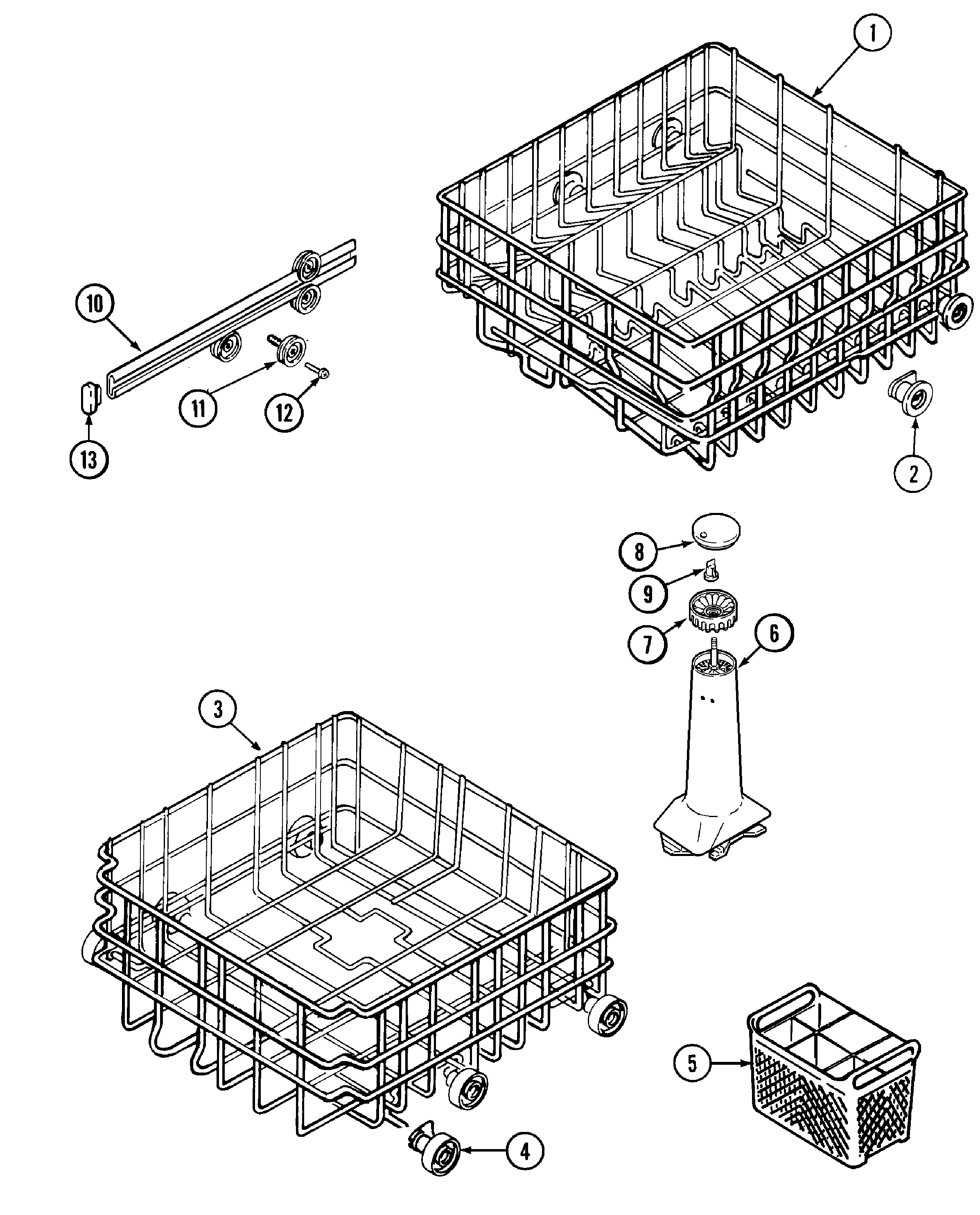 Maytag PDB1600AWN track & rack assembly diagram