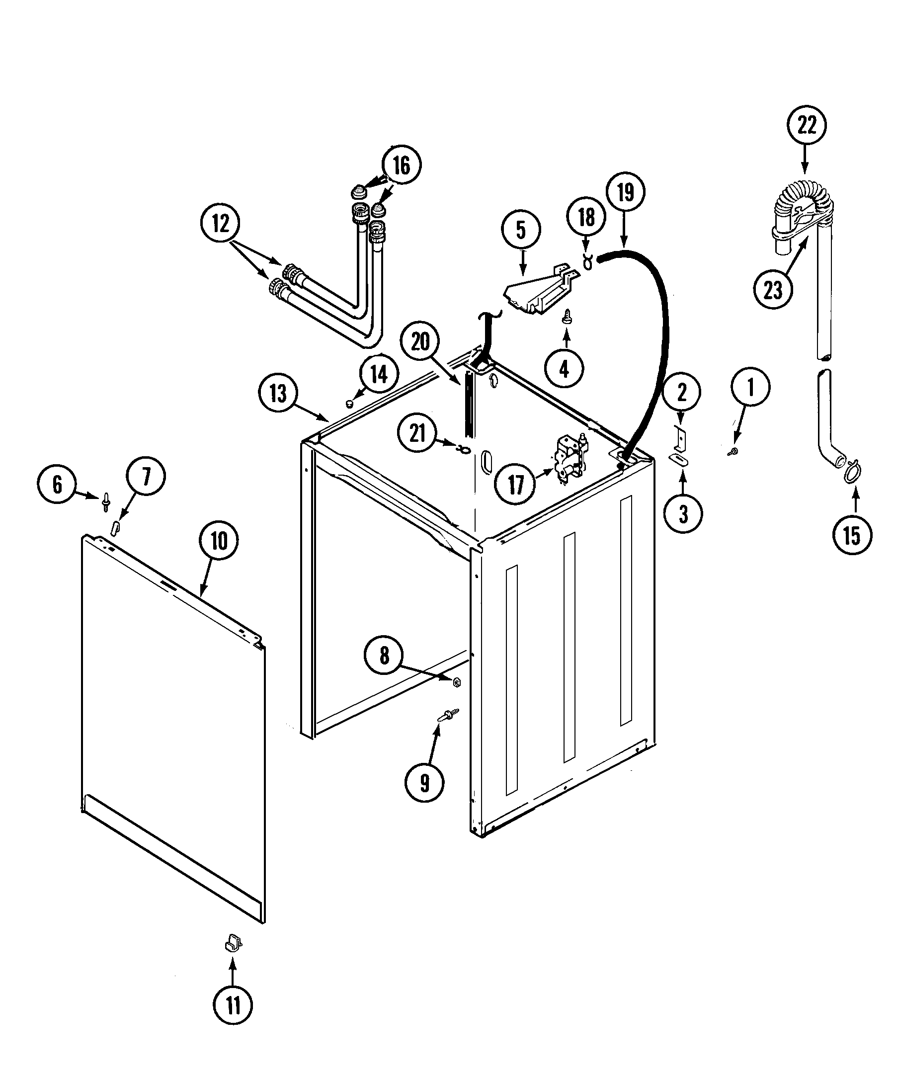 Maytag PAV2360AWW cabinet diagram