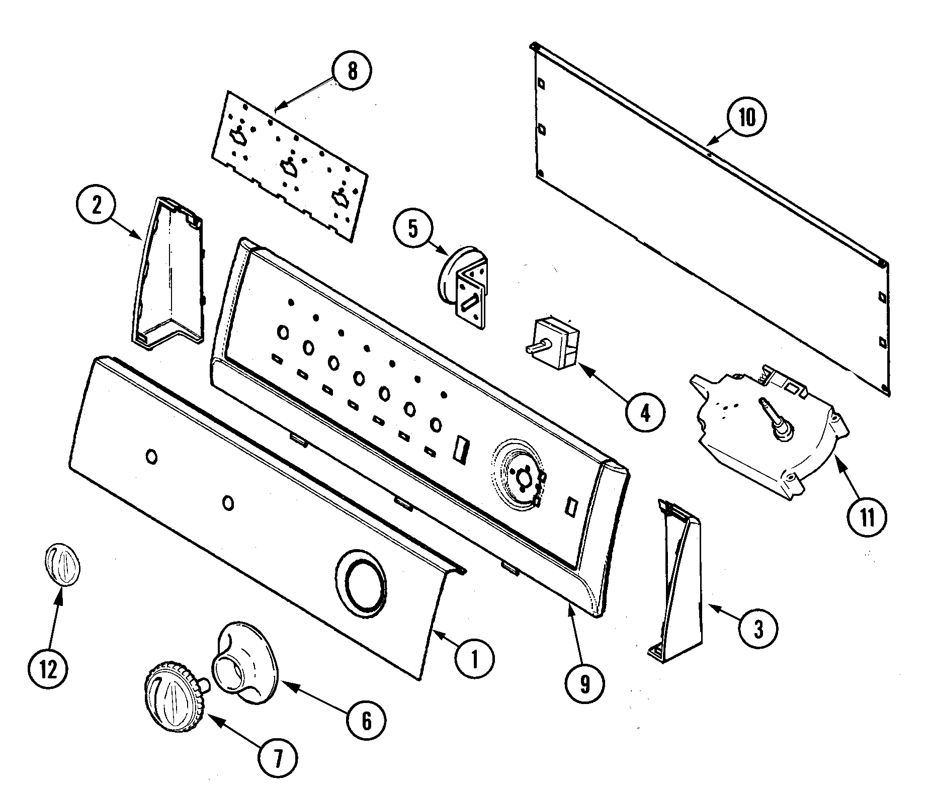 Maytag PAVT234AWW control panel diagram