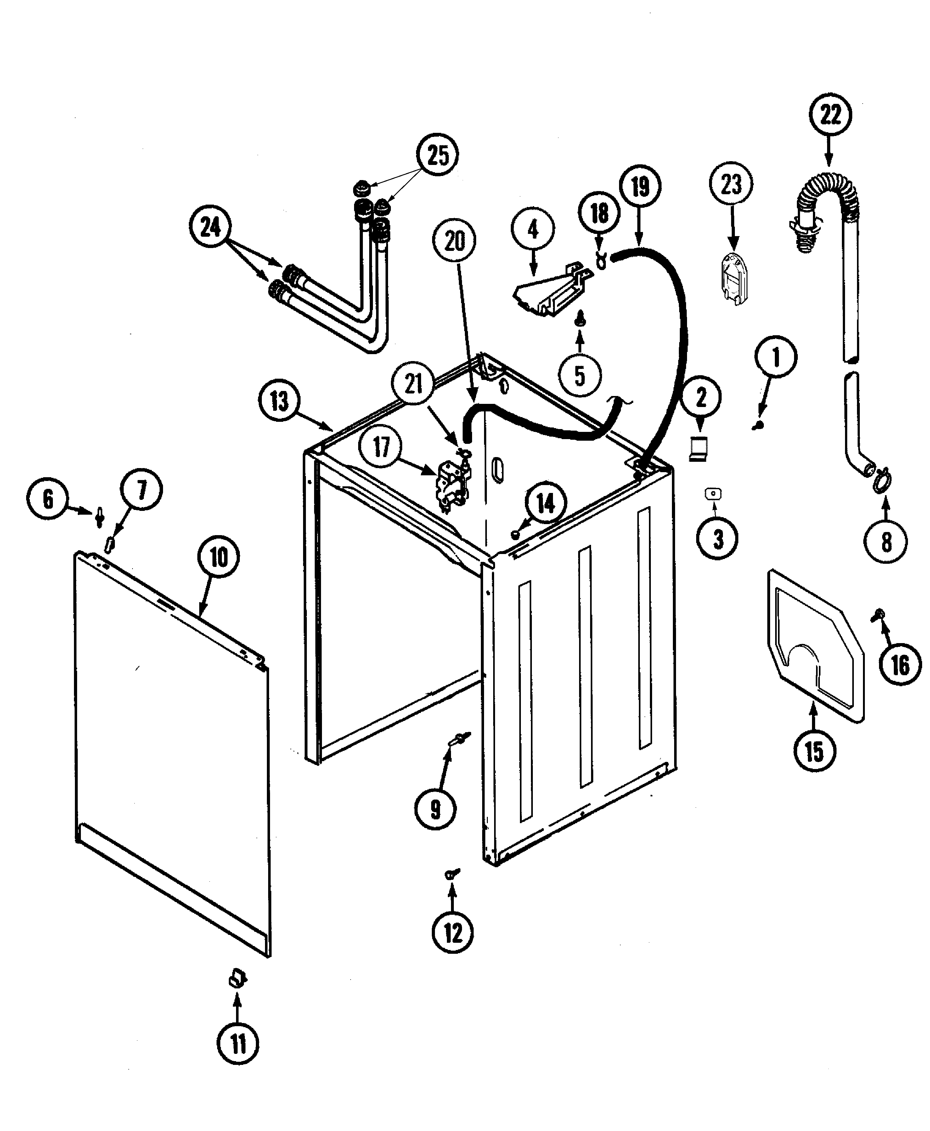 Crosley CW6500W cabinet diagram
