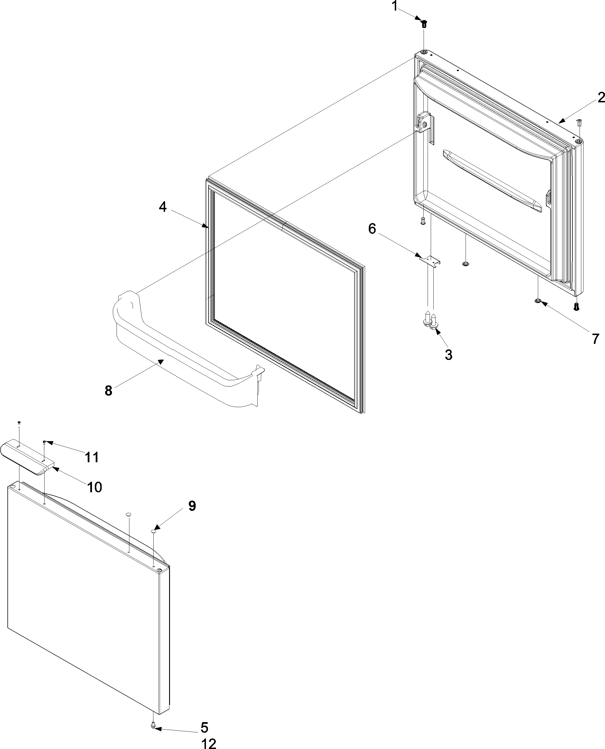 Kenmore 59675234402 freezer door diagram
