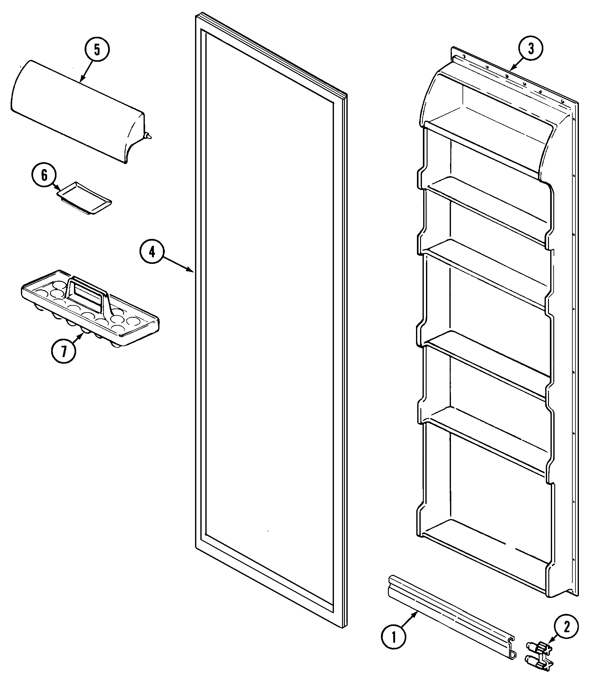 Maytag GS20Y8A fresh food inner door diagram