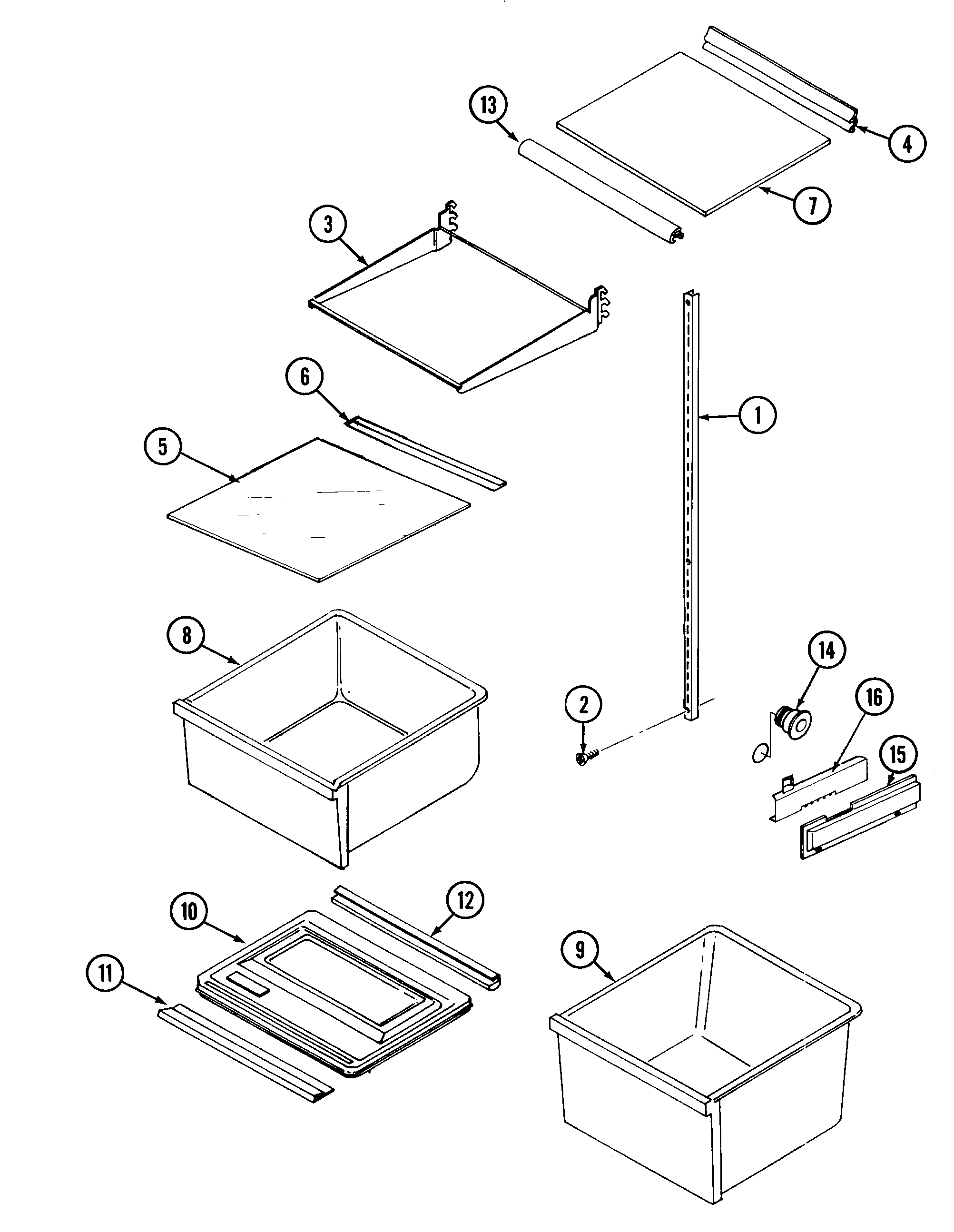Maytag GS20Y8A shelves & accessories diagram