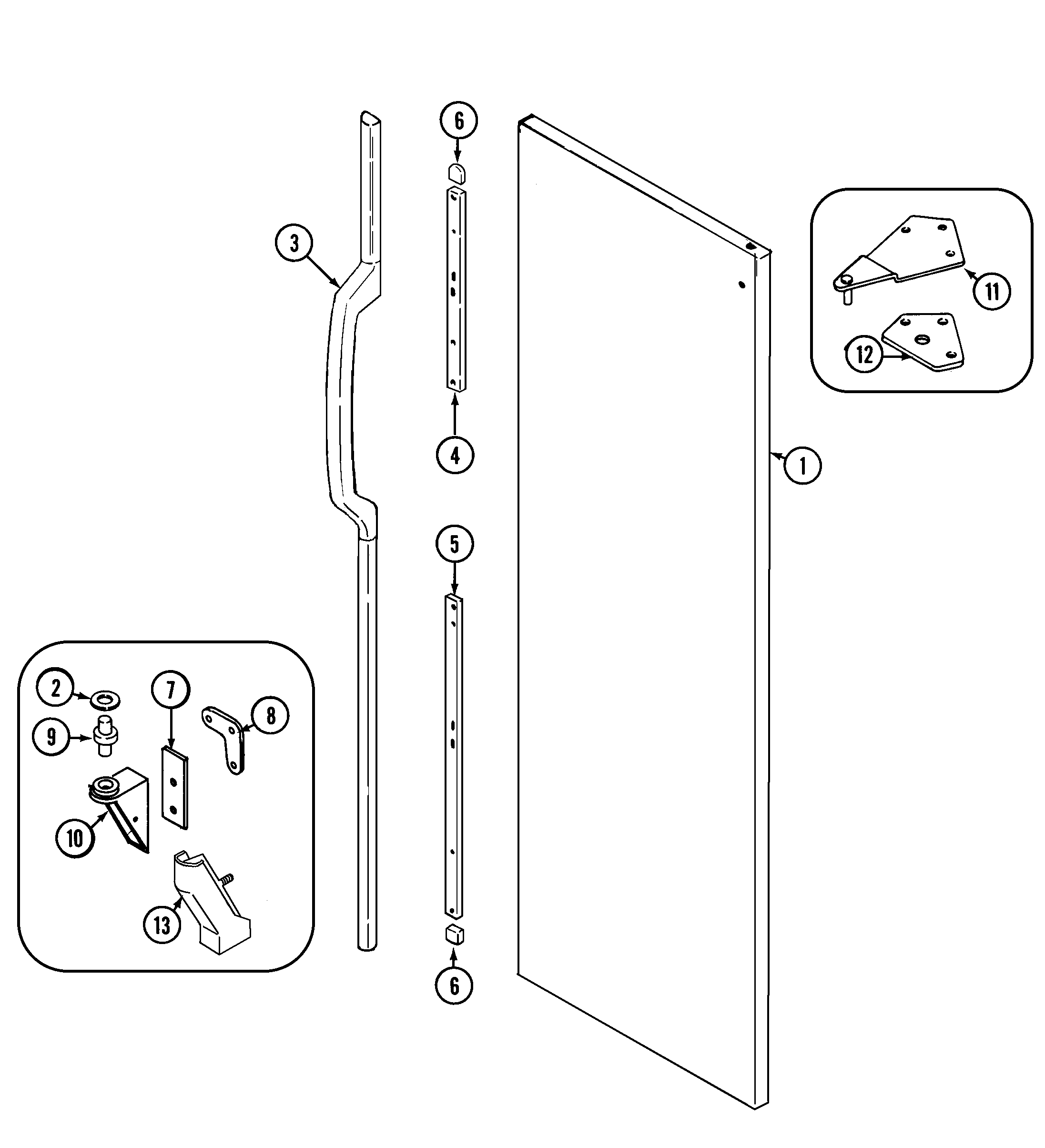 Maytag GS20Y8A fresh food outer door diagram
