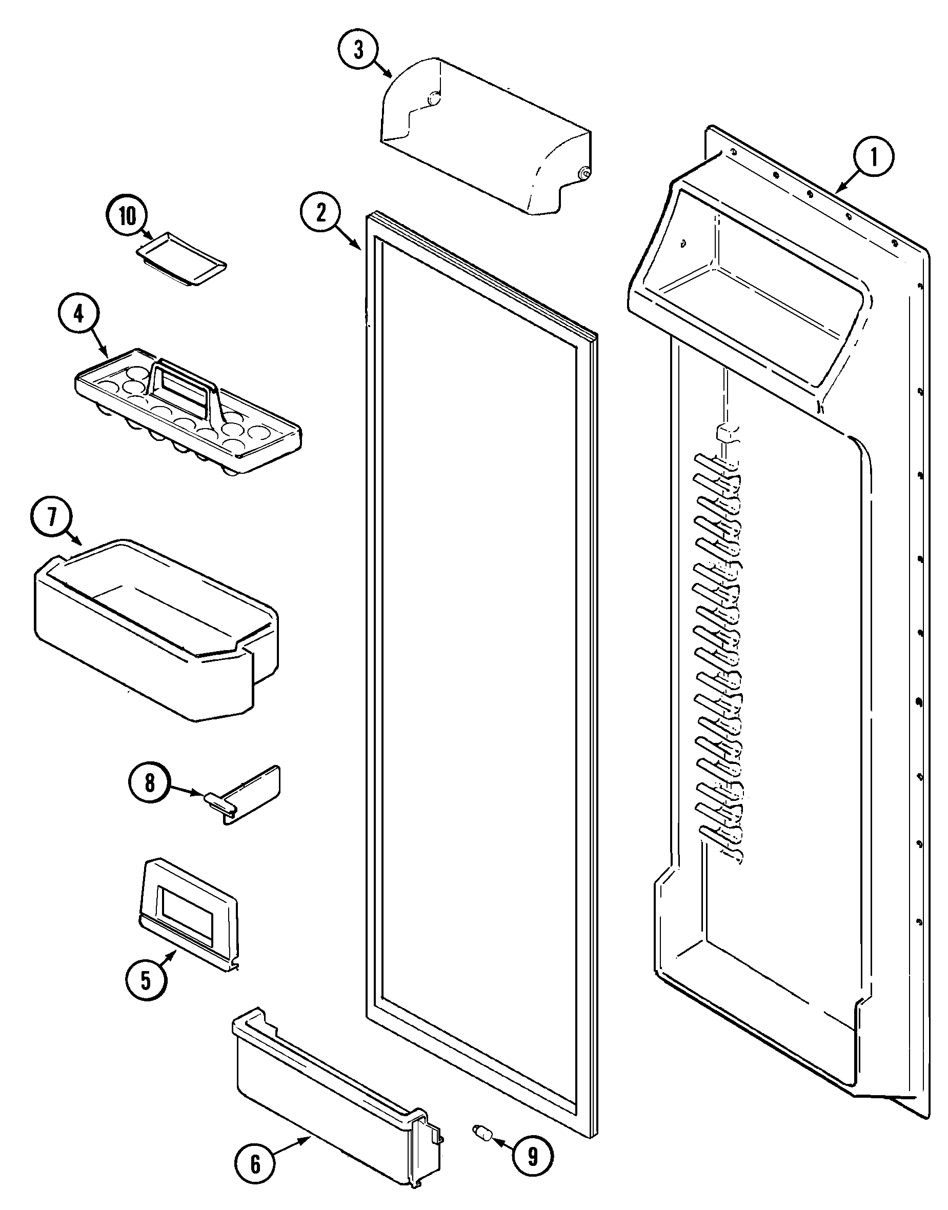 Maytag MSD2756DEQ fresh food inner door diagram