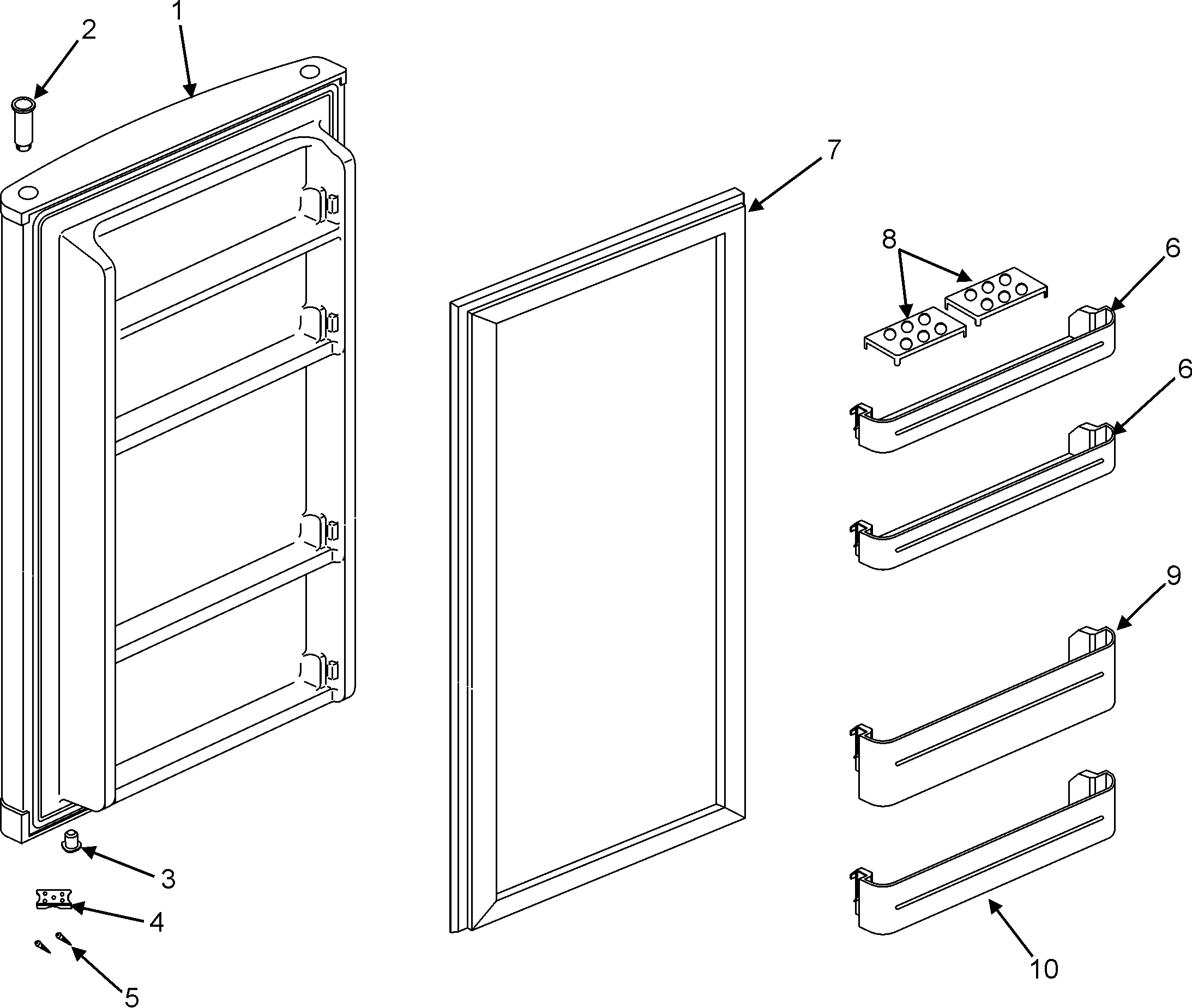 Maytag PCF8200ACW fresh food door diagram