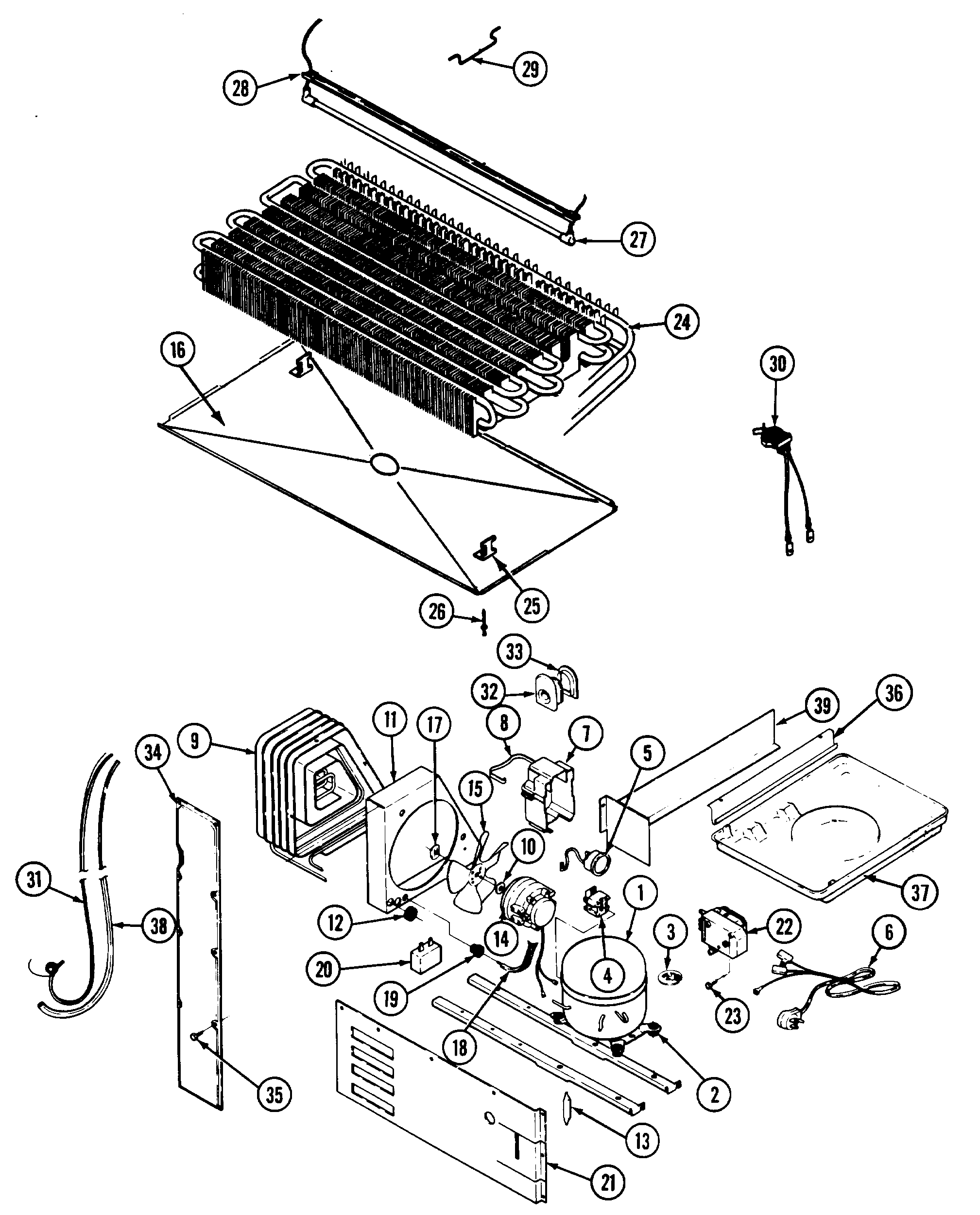 Maytag RTC1500DAM unit compartment & system diagram