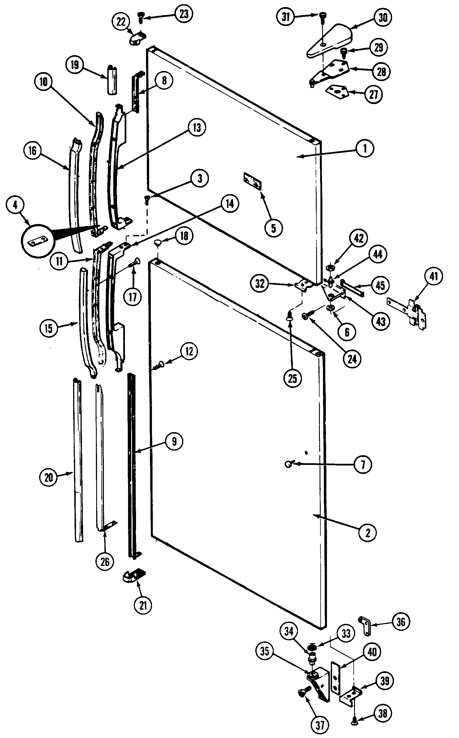 Maytag RTC1500DAM outer door diagram