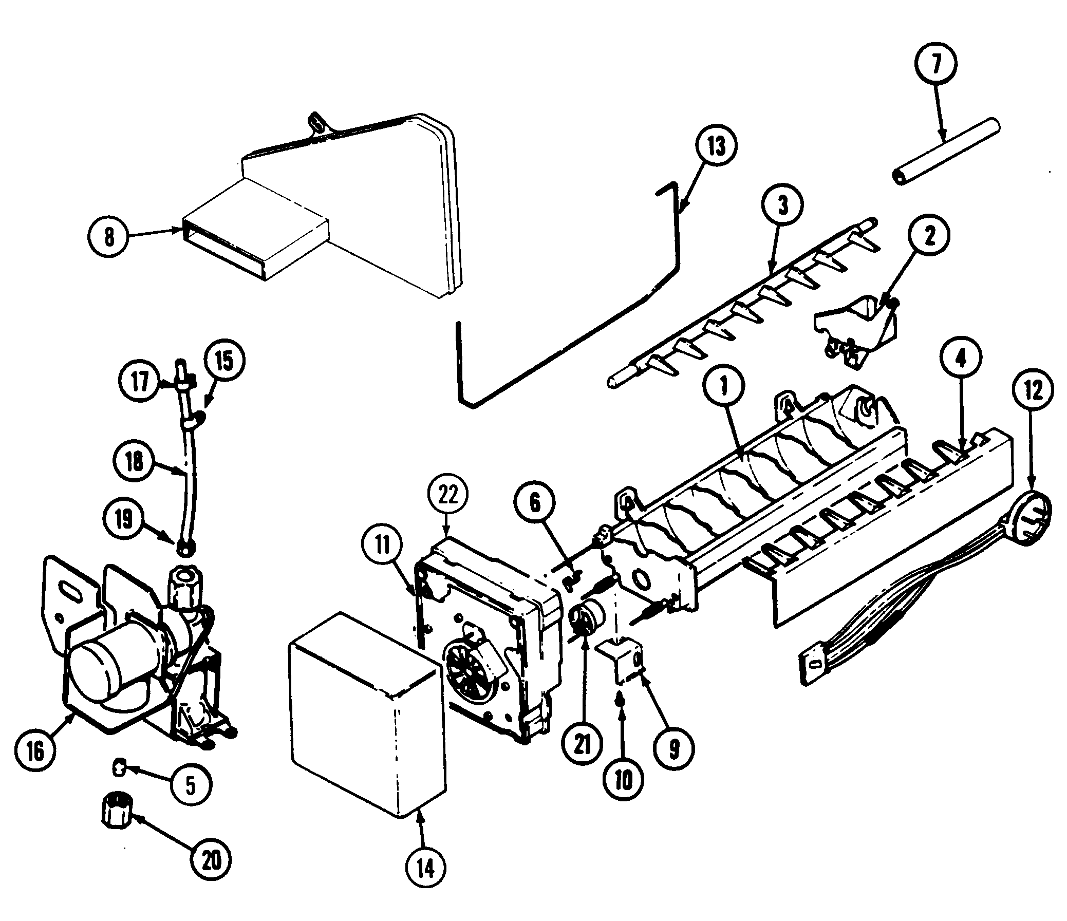 Maytag RTC1500DAM optional ice maker kit - rae3100aax diagram