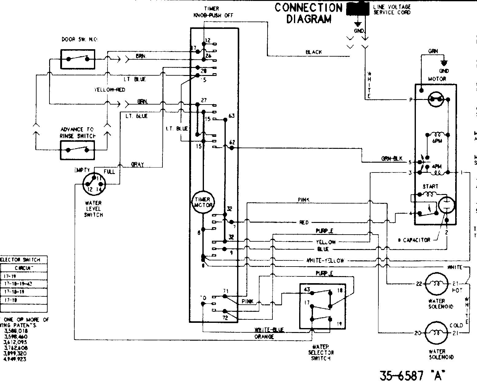 Crosley CW6000Q wiring information (series 20) diagram