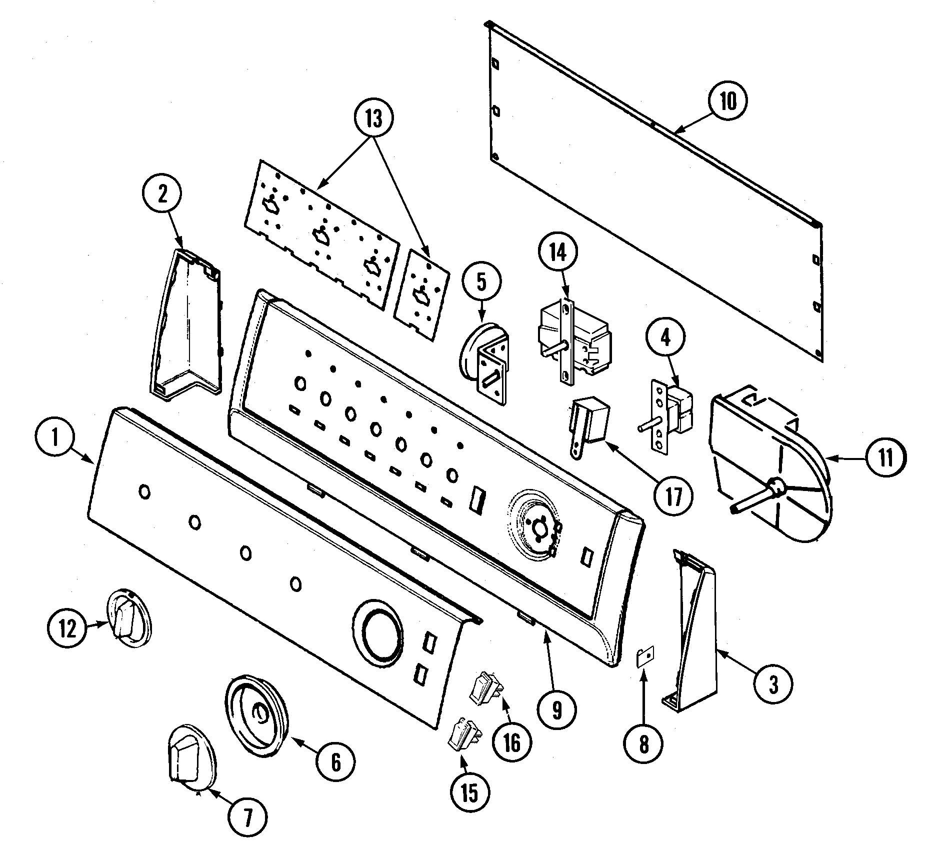 Crosley CW8000A control panel diagram