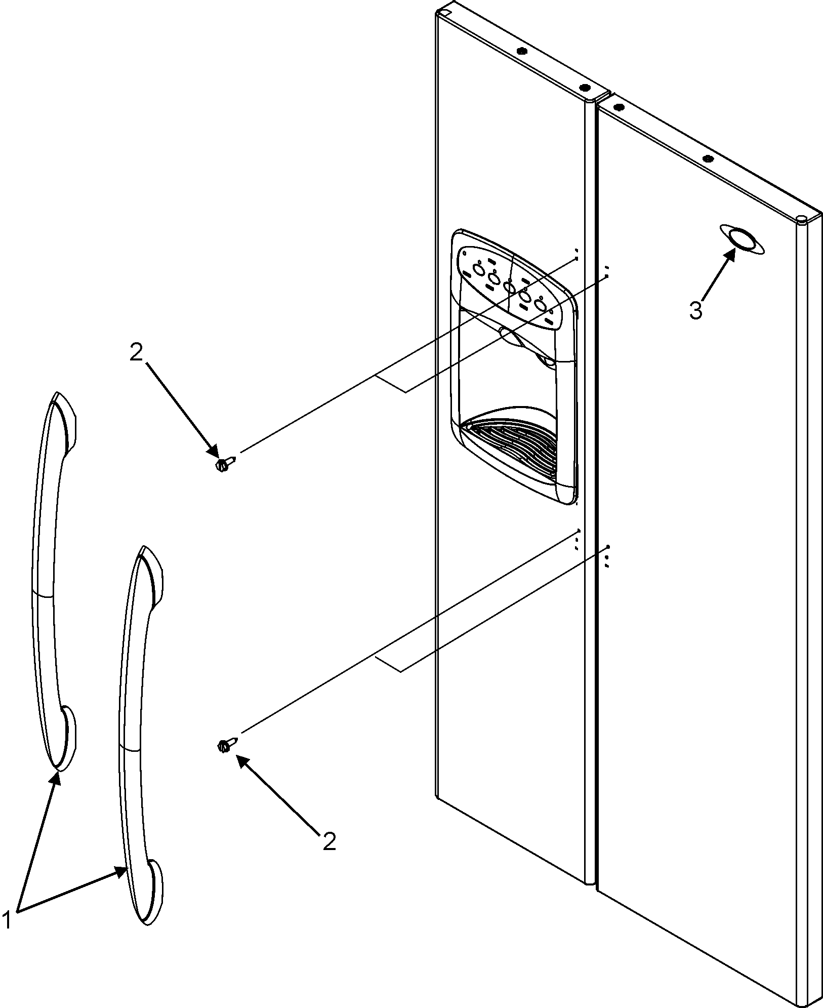 Maytag MSD2652KEU handles (msd2652keb/u/w) diagram
