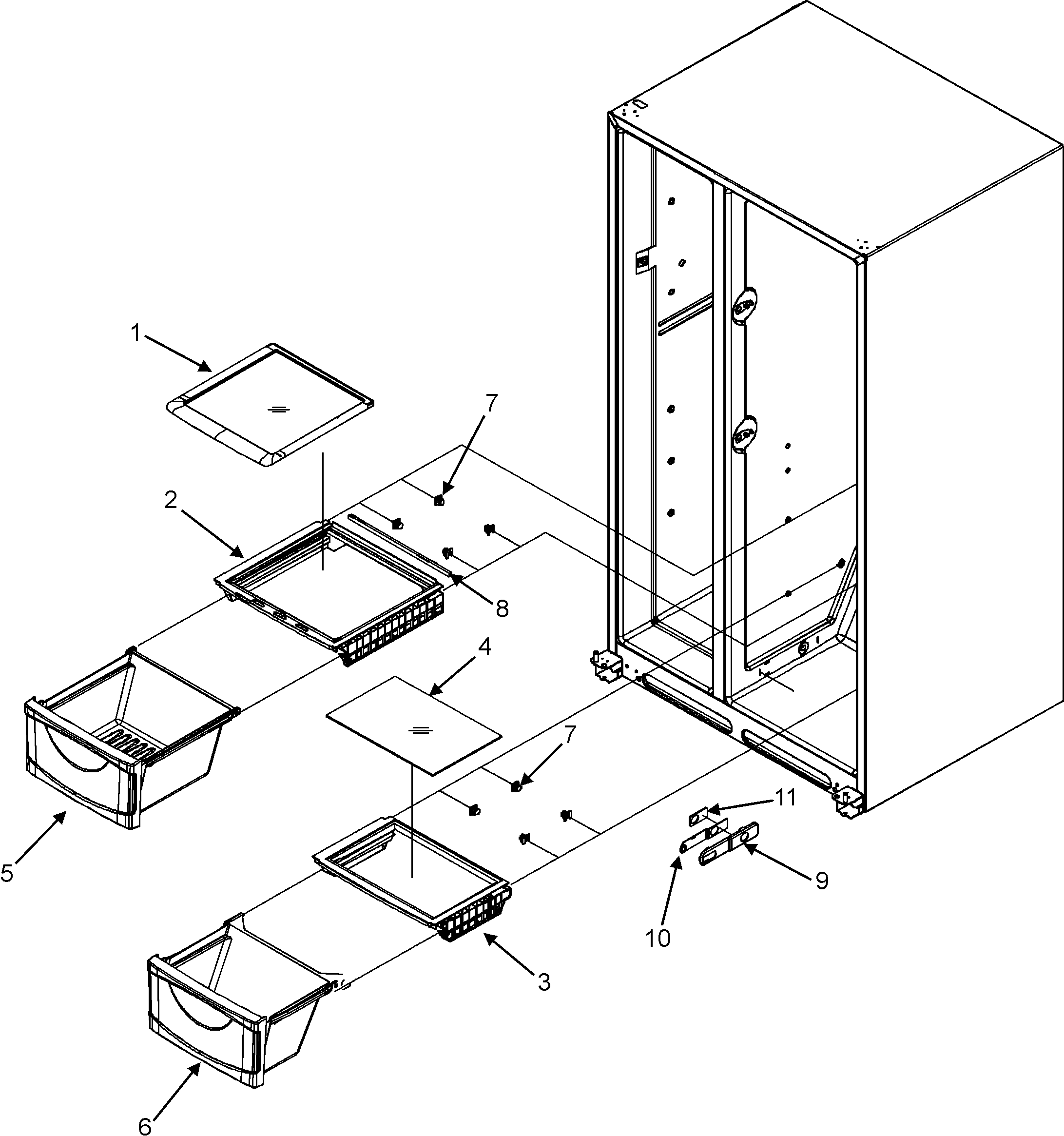 Maytag MSD2652KEU crisper assembly diagram