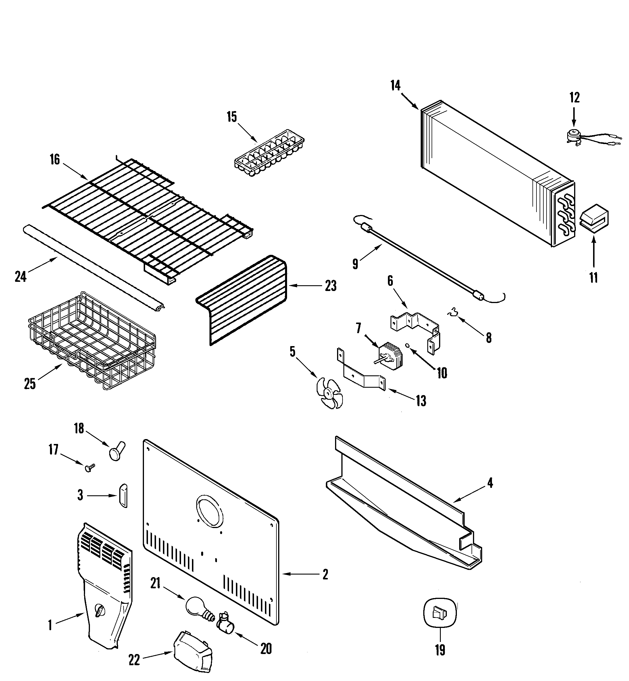 Maytag MTB1976HRW freezer compartment diagram