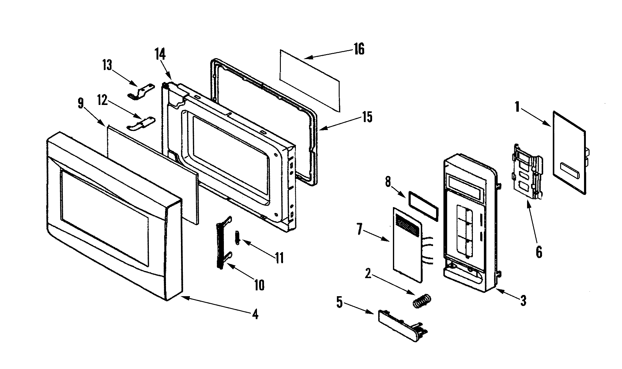 Maytag UMC1071AAW control panel/door assembly diagram
