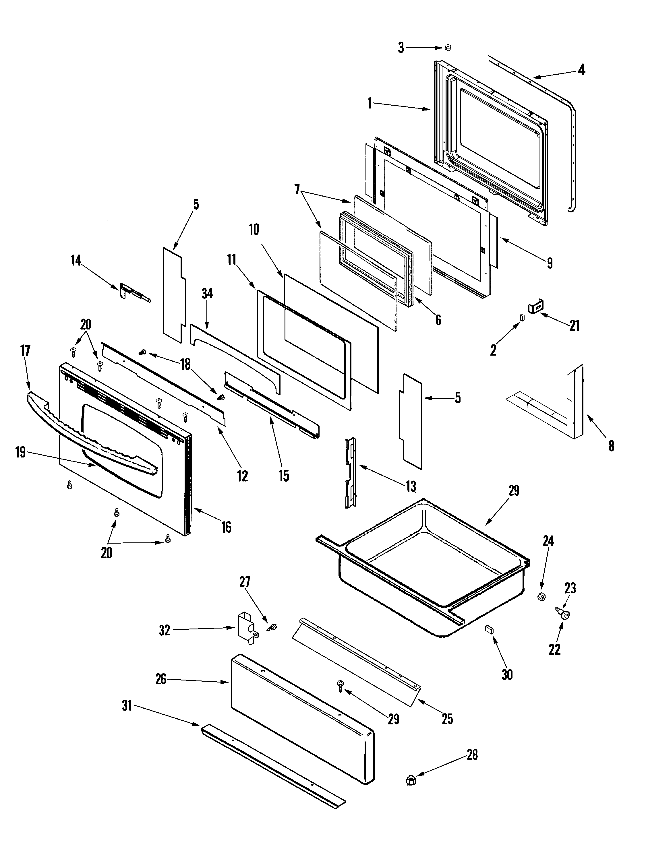 Amana AES3760BAS door/drawer (stl) diagram