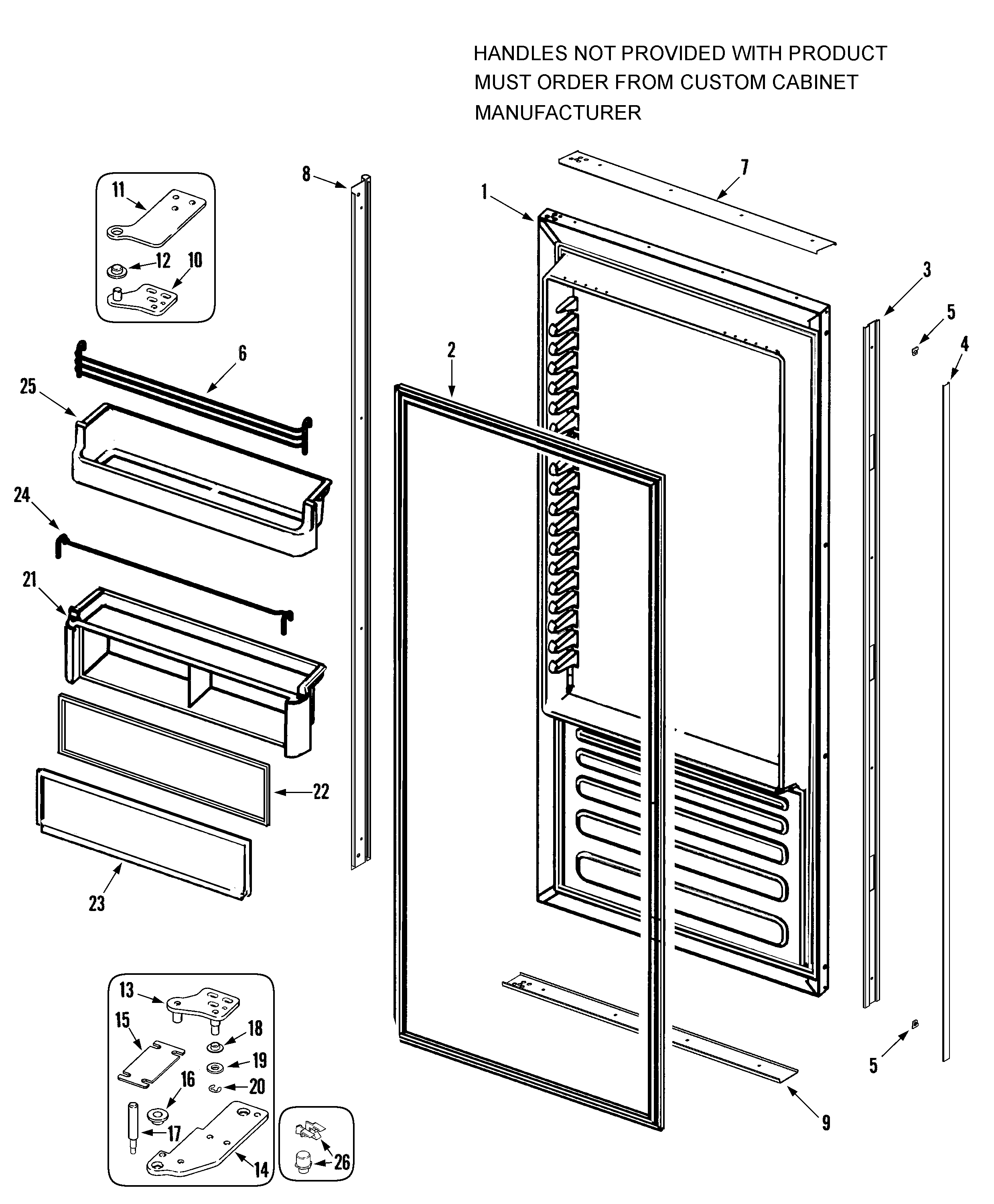 Dacor IF48BDCBOL fresh food door diagram