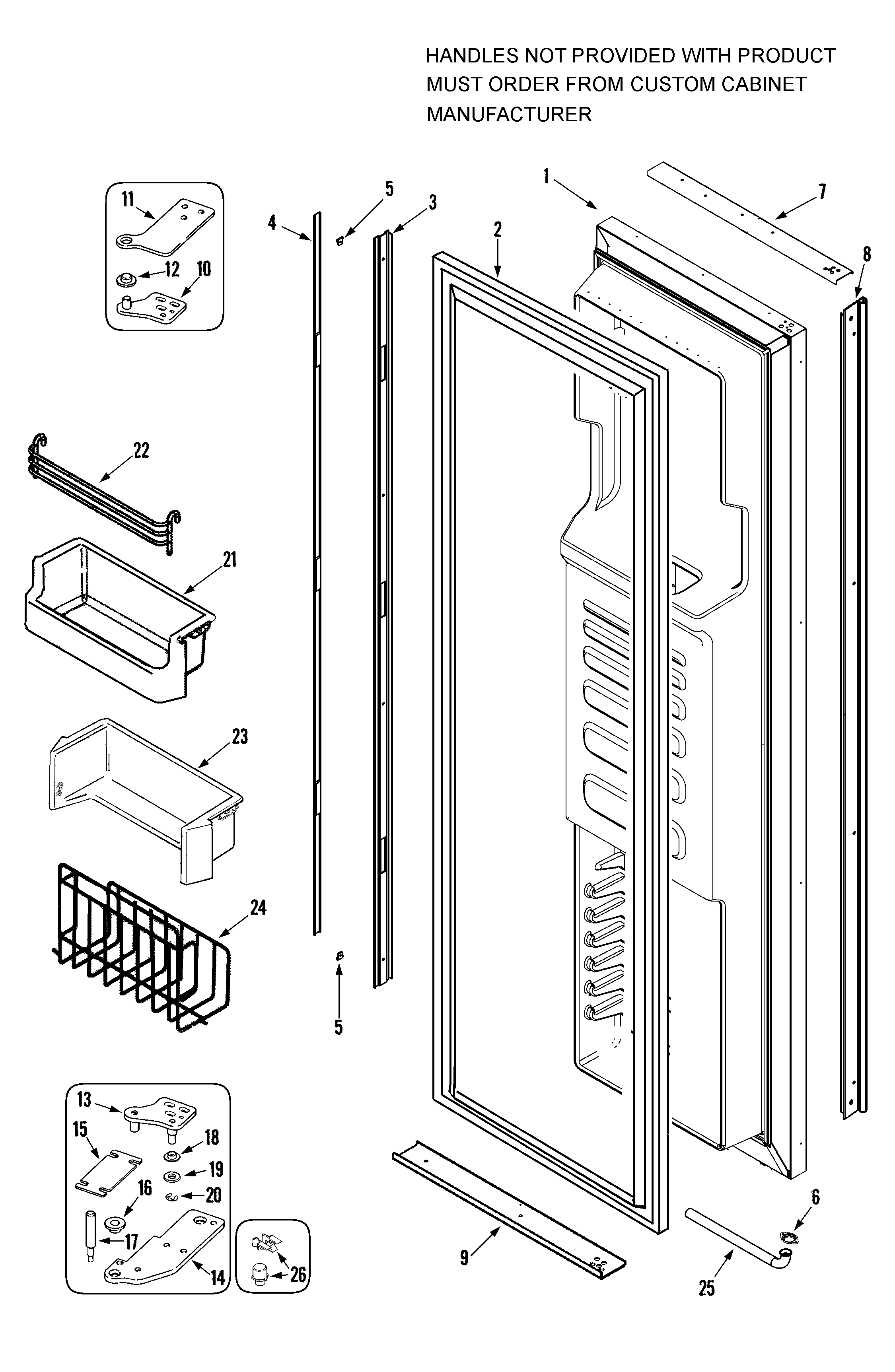 Dacor IF48BDCBOL freezer door diagram