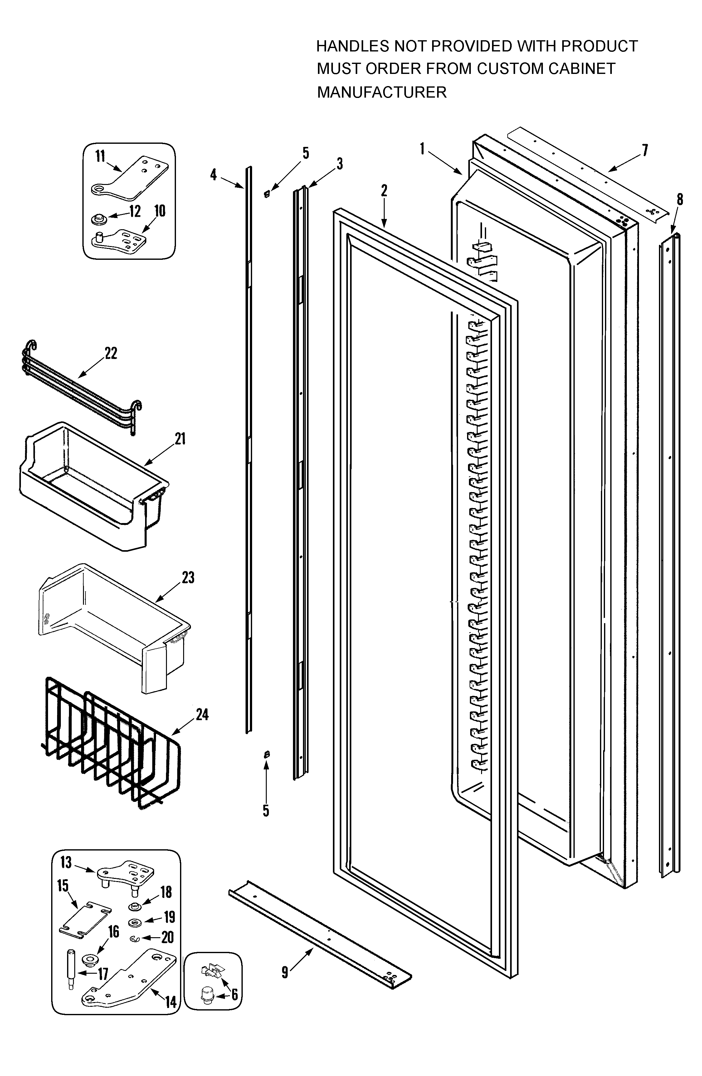 Dacor IF42BNDBOL freezer door diagram