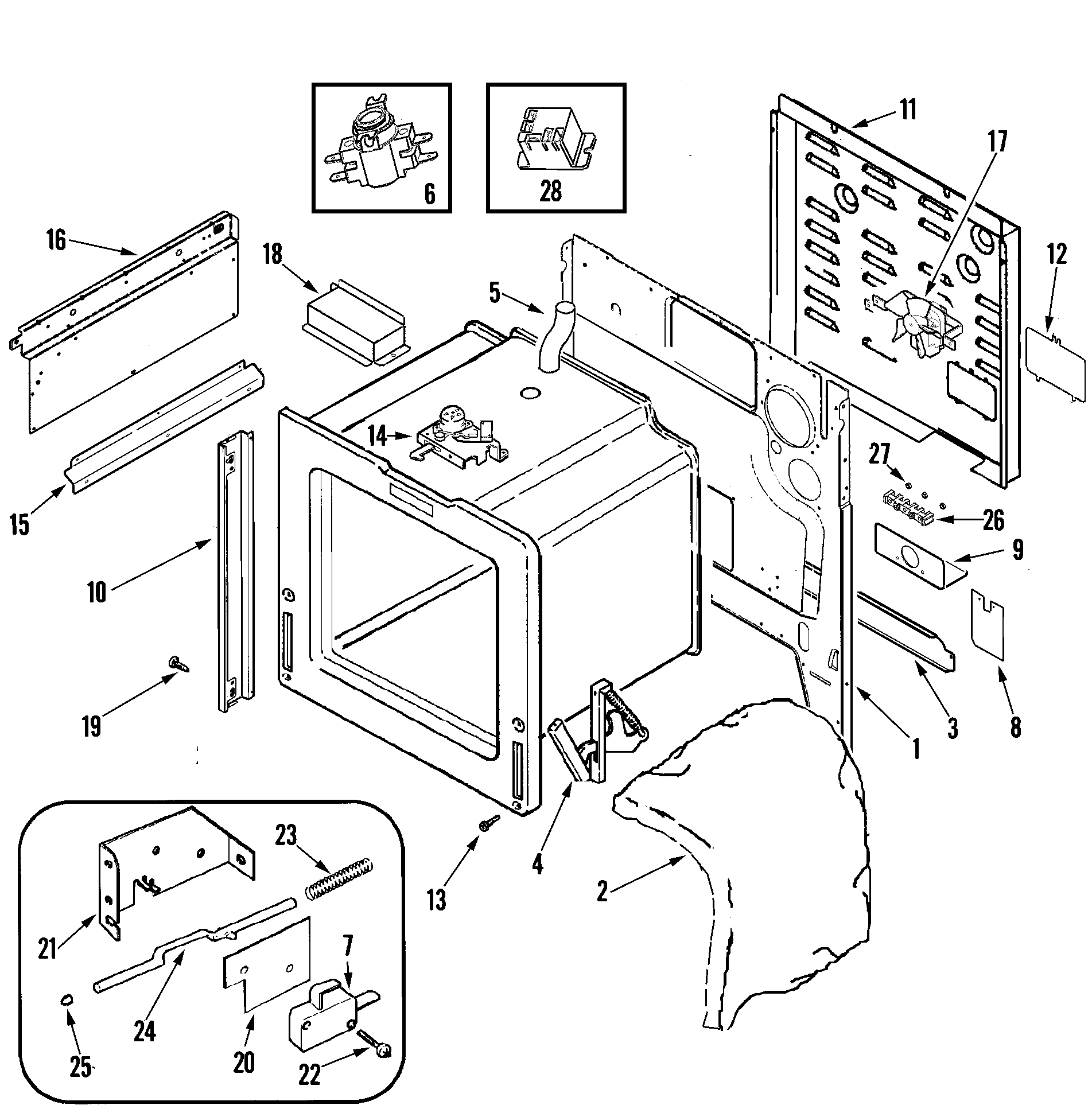Jenn-Air JES9860BAW body diagram