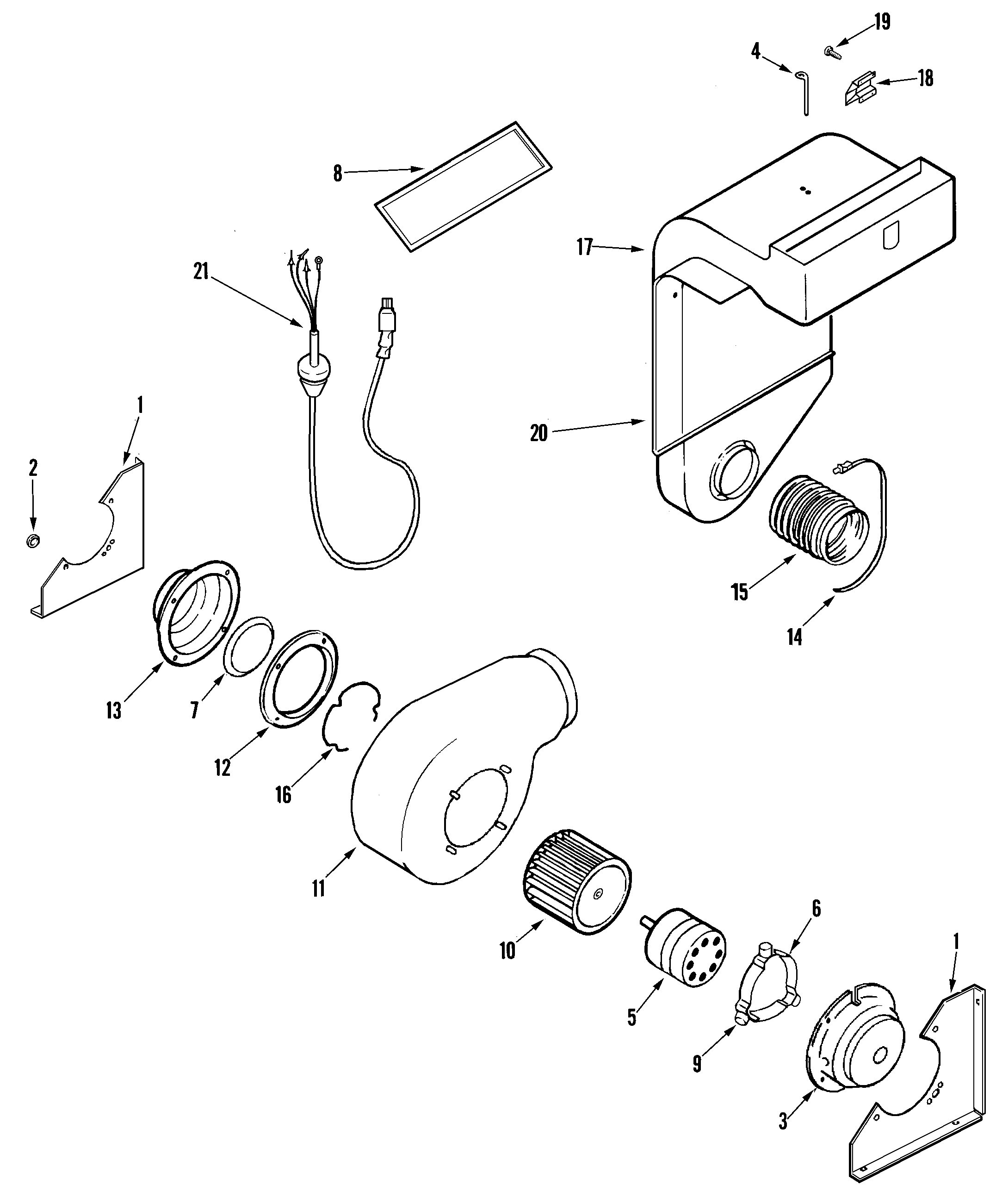 Jenn-Air JES9860BAW blower assembly (plenum) diagram