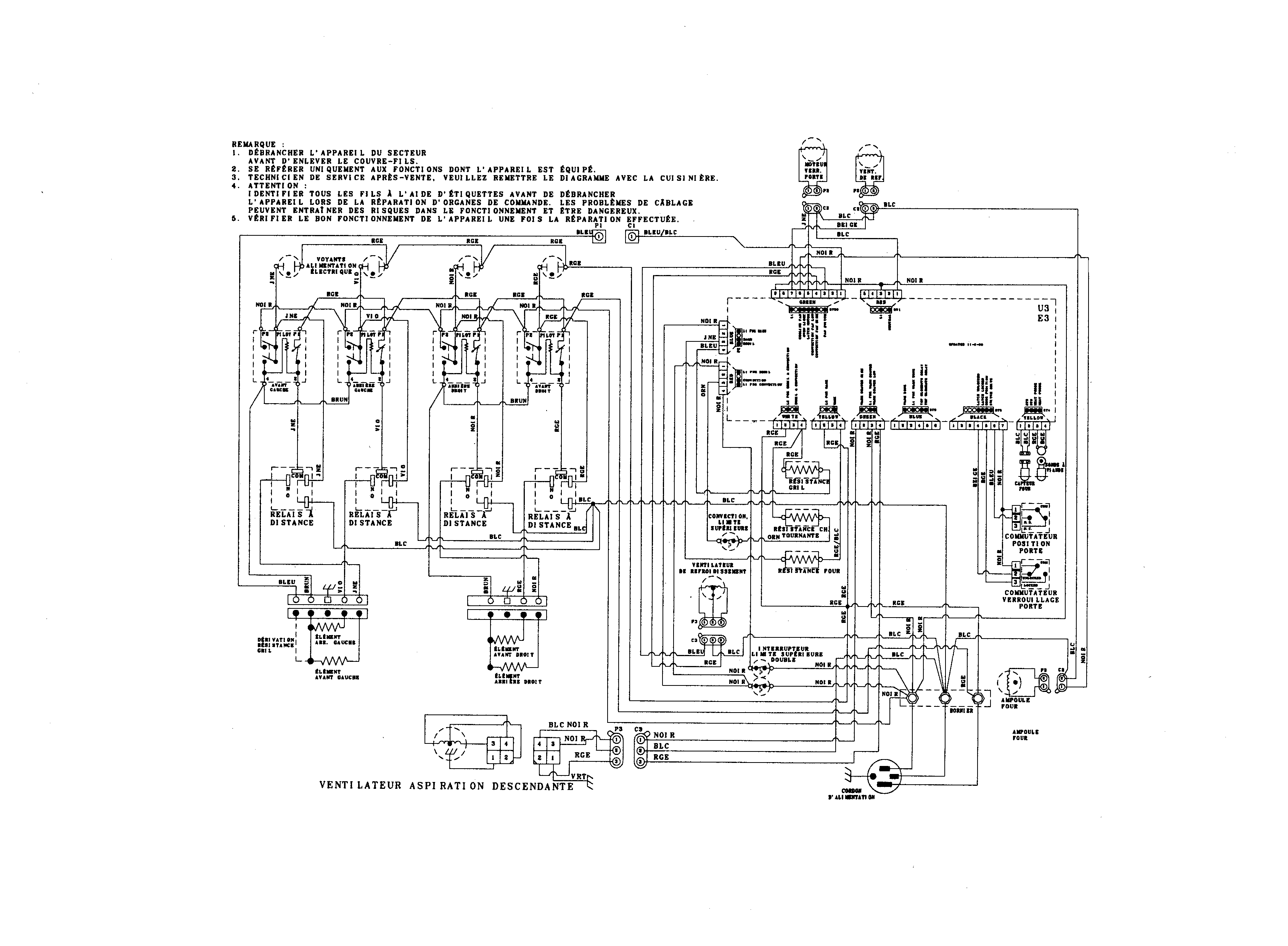 Jenn-Air JES9860BCB wiring information (french) diagram