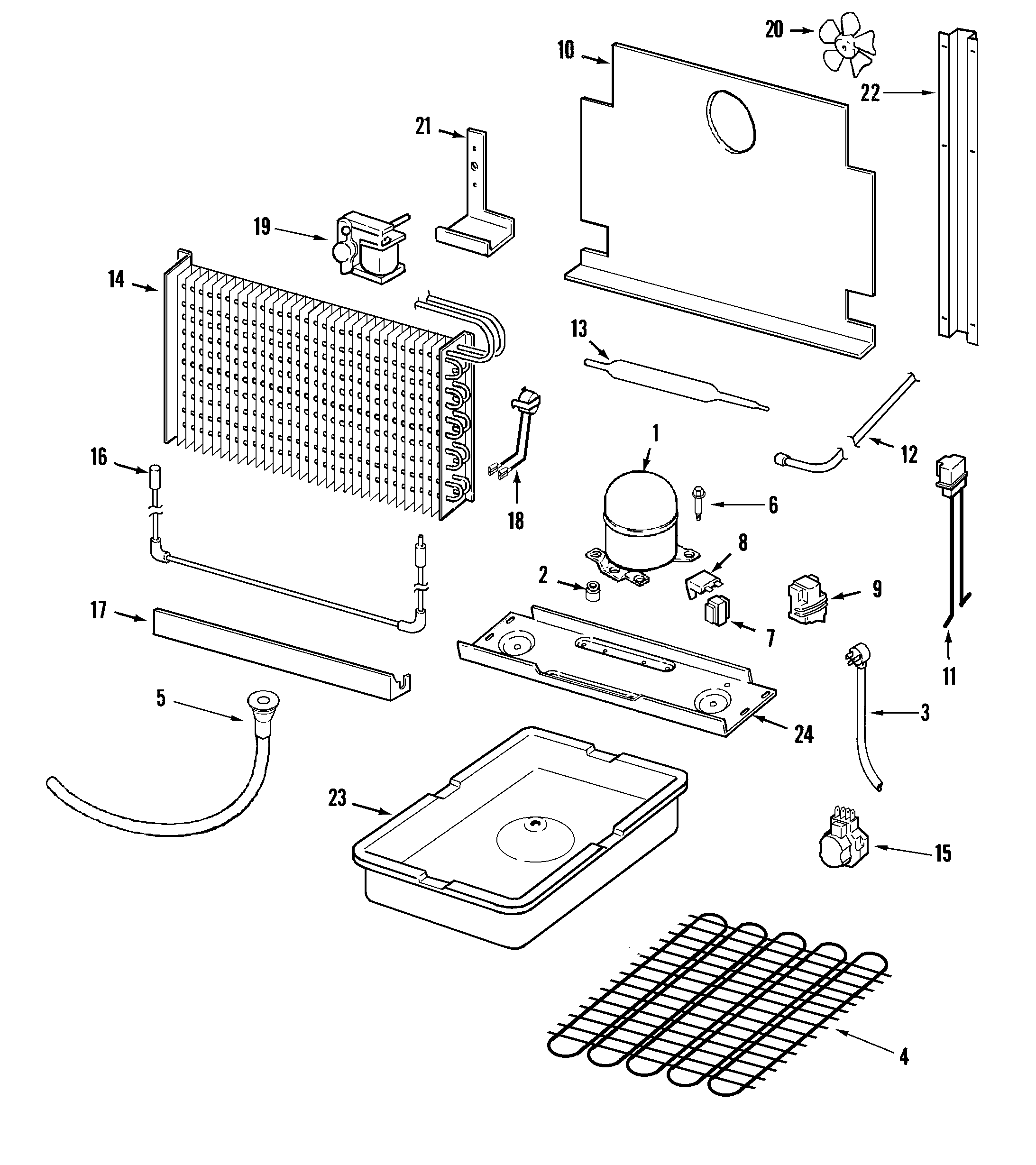 Maytag MQU2057BEW unit compartment & system diagram