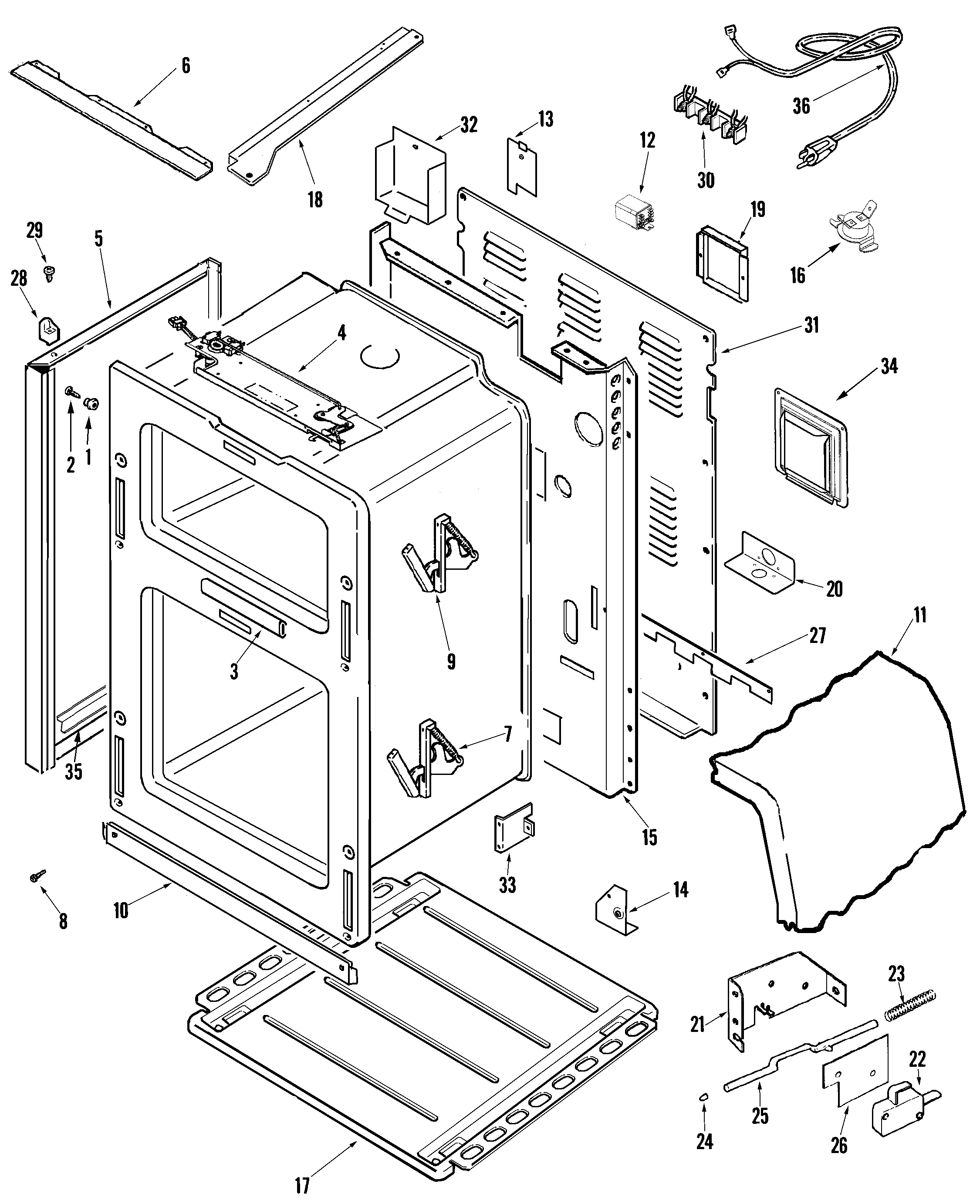 Kenmore 62960002600 body diagram