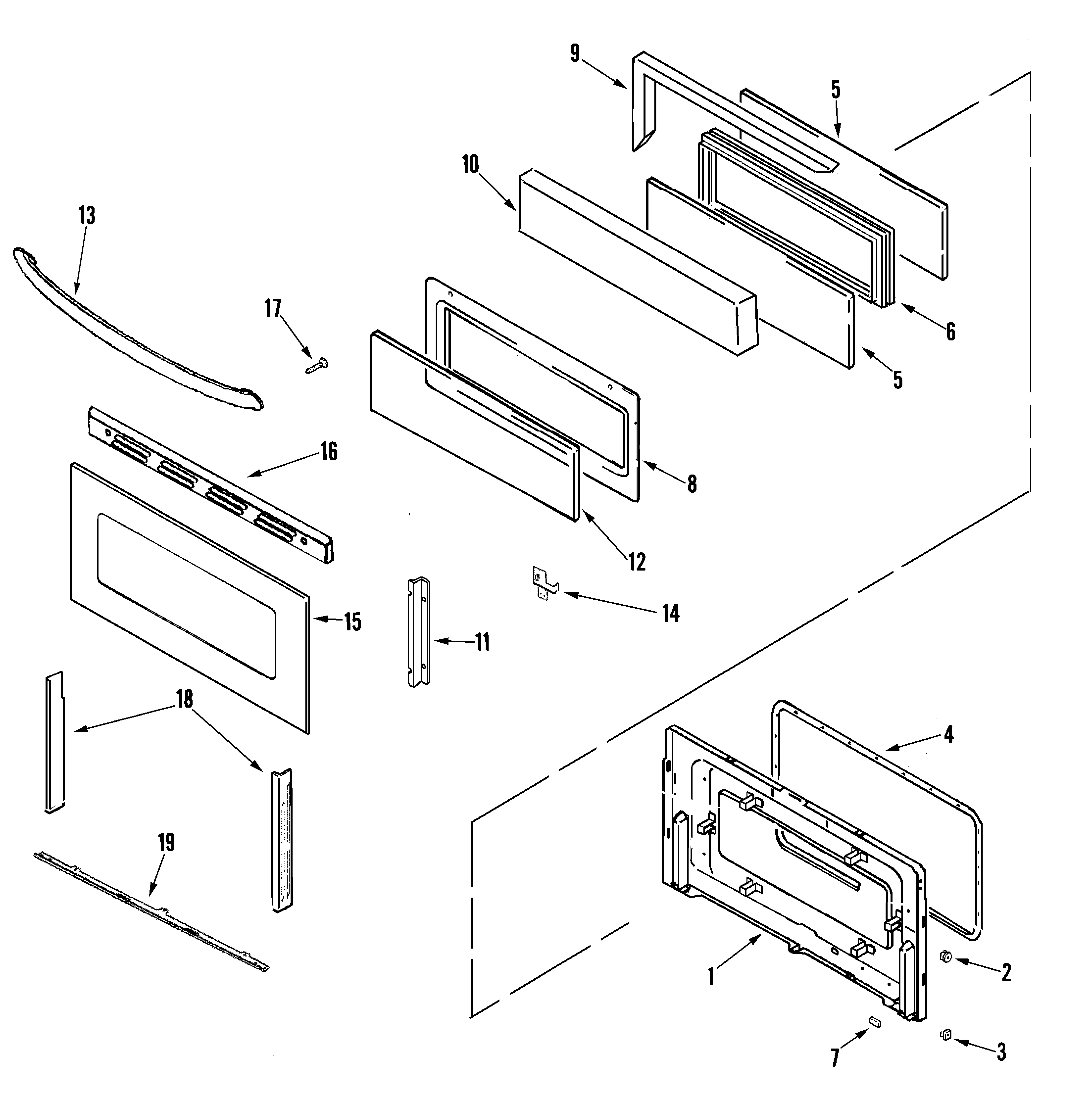 Kenmore 62960002600 door (upper) diagram