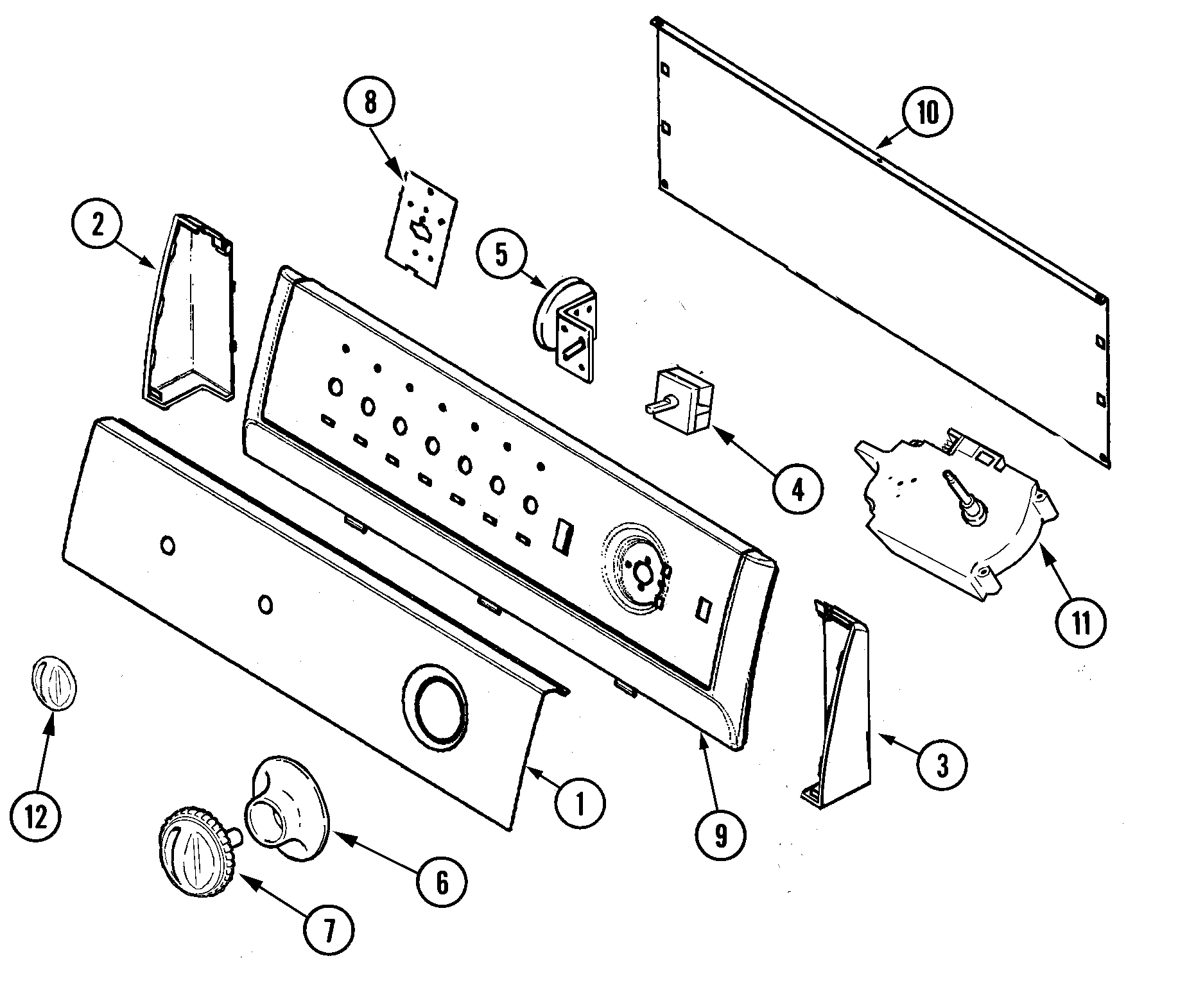 Maytag PAV2300AWA control panel diagram