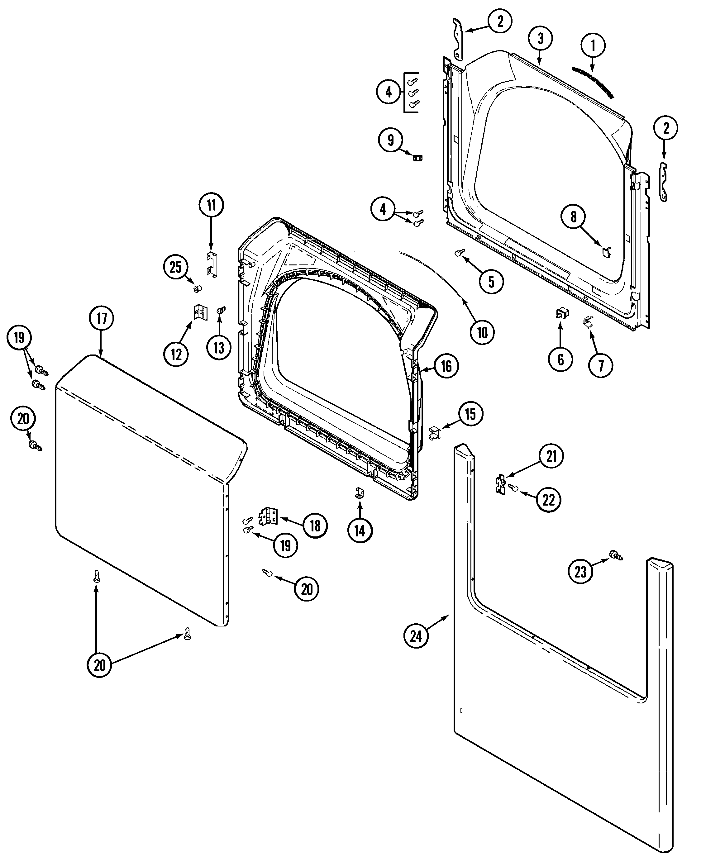 Maytag MDE5500AYQ door diagram